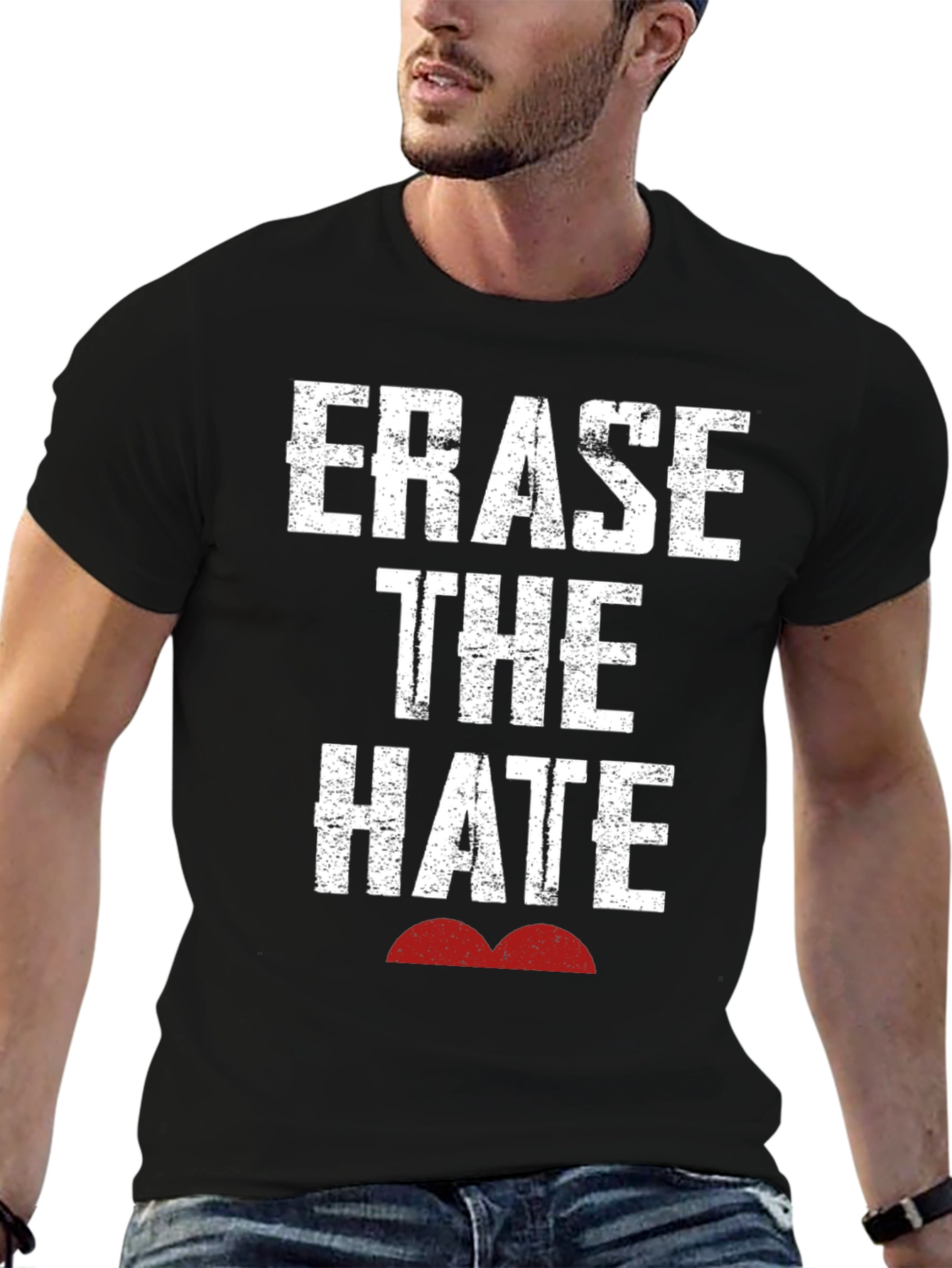 Erase The Hate Graphic T-Shirt - Black