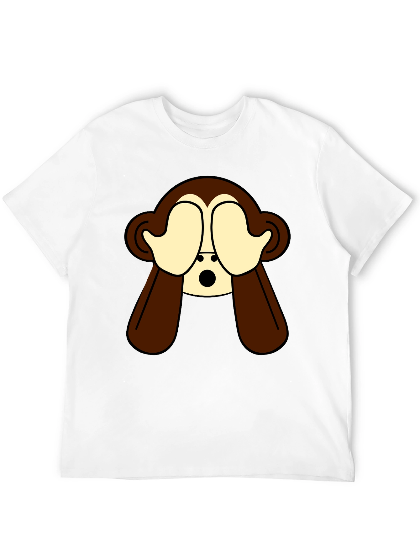 Hear No Evil Monkey Graphic Tee - Black Cotton