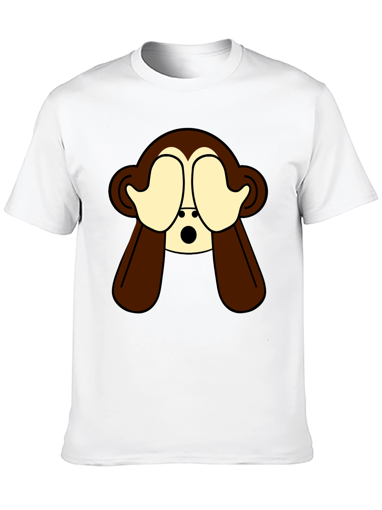 Hear No Evil Monkey Graphic Tee - Black Cotton