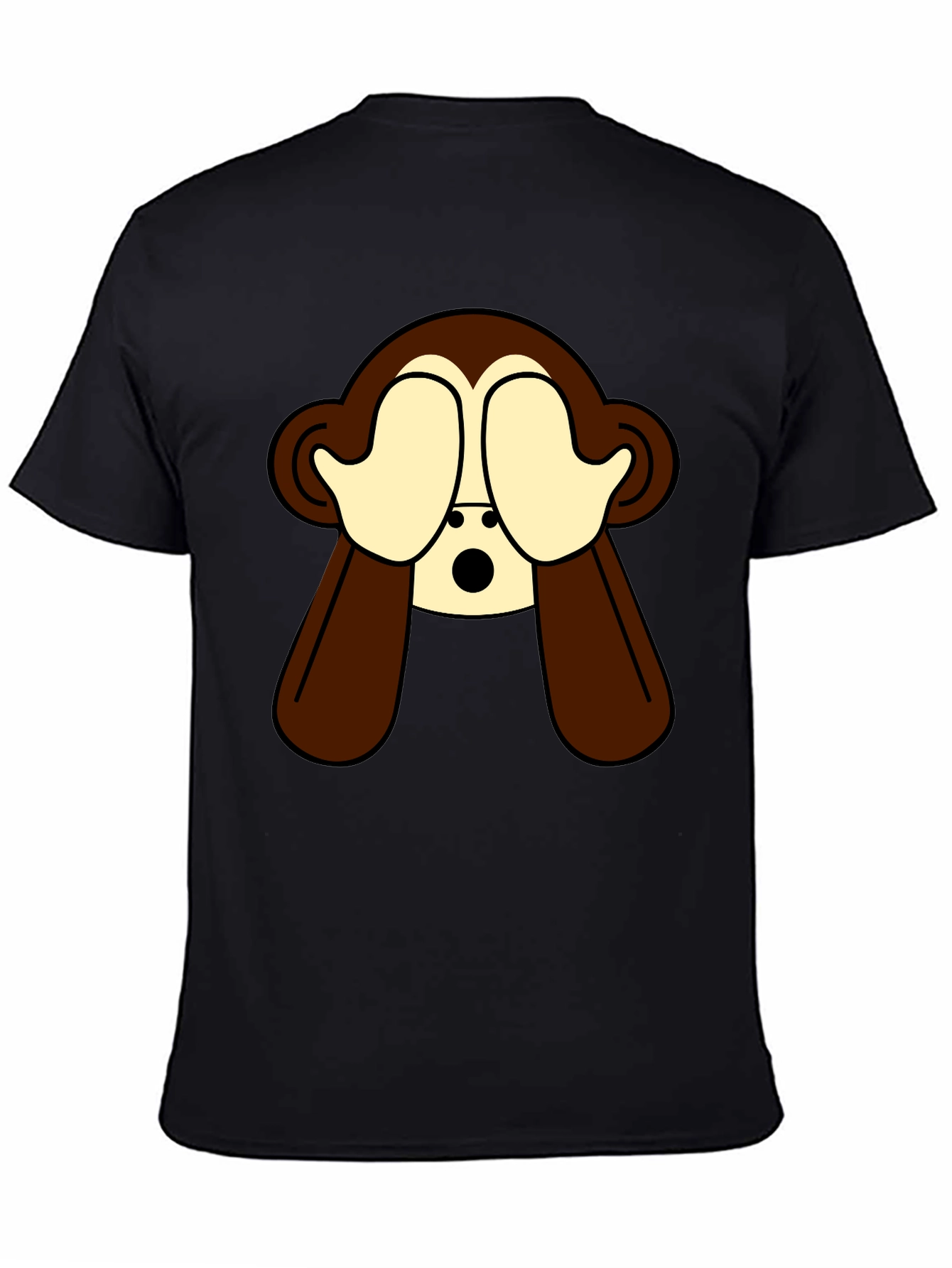 Hear No Evil Monkey Graphic Tee - Black Cotton