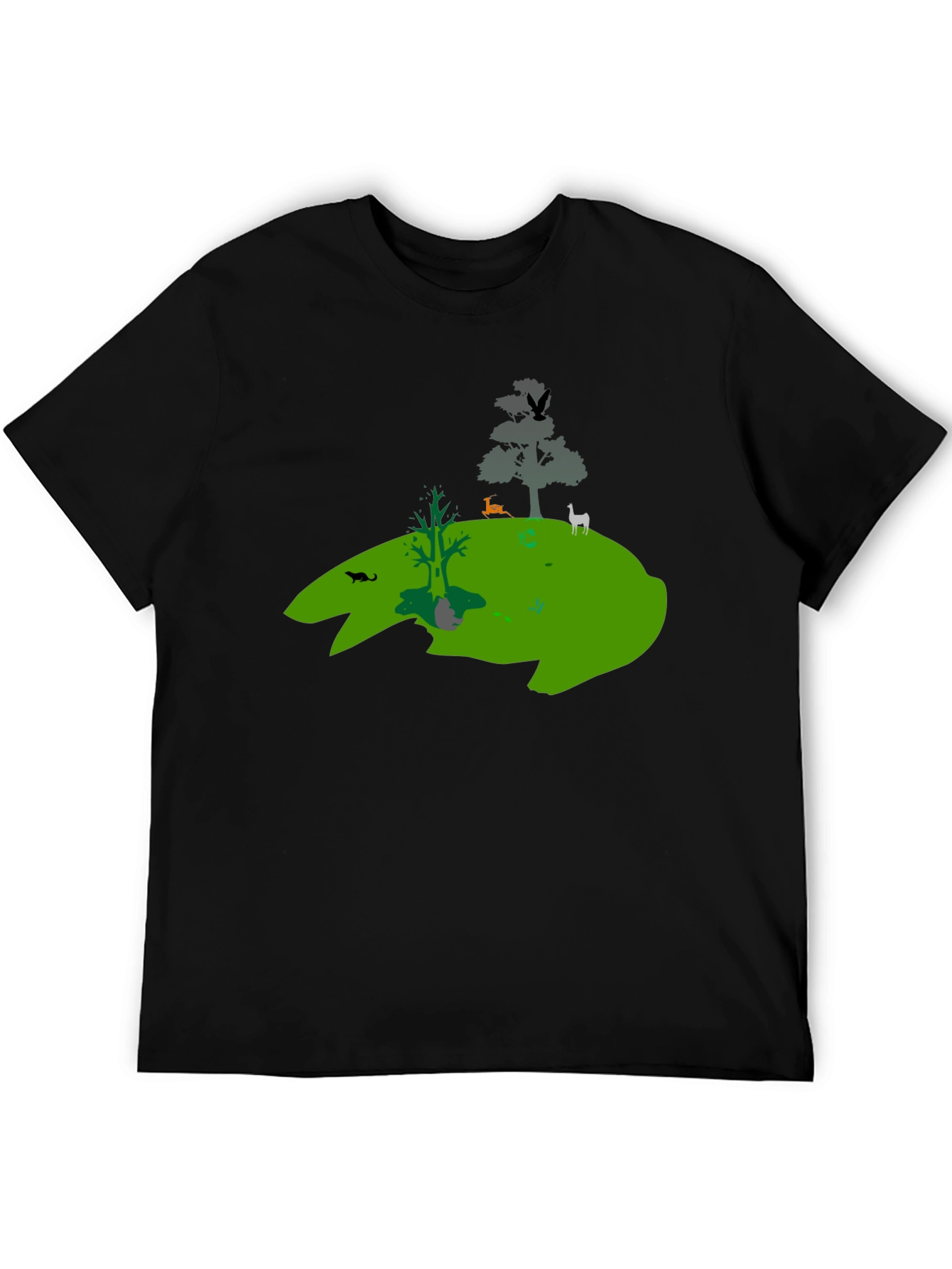Nature Silhouette Graphic Black T-Shirt