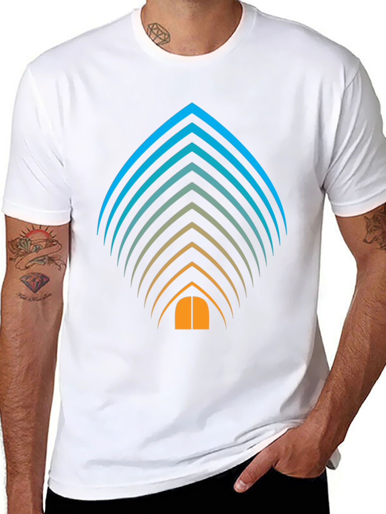 Abstract Striped Tee: Modern Graphic T-Shirt