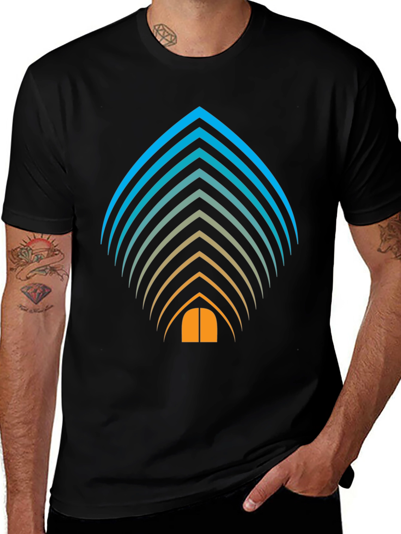 Abstract Striped Tee: Modern Graphic T-Shirt