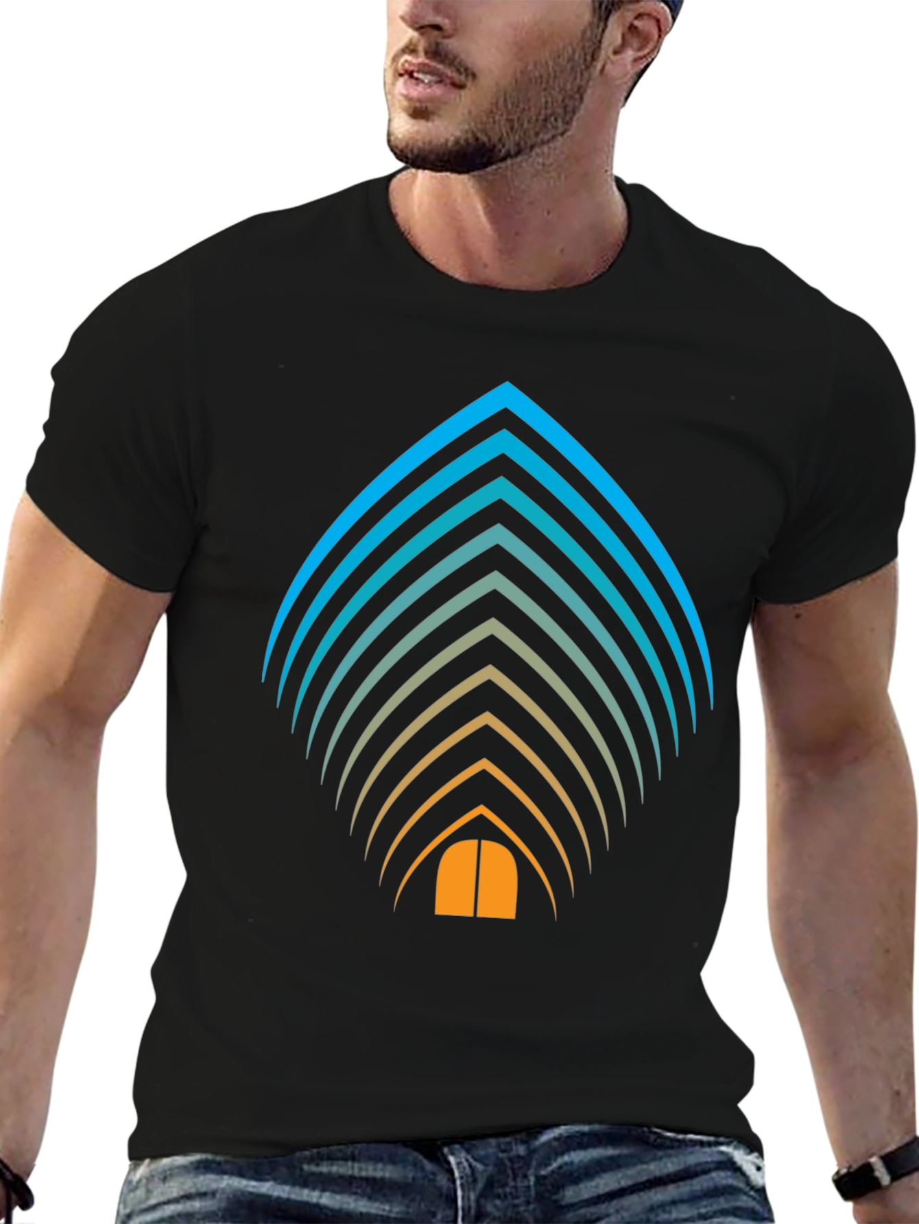 Abstract Striped Tee: Modern Graphic T-Shirt