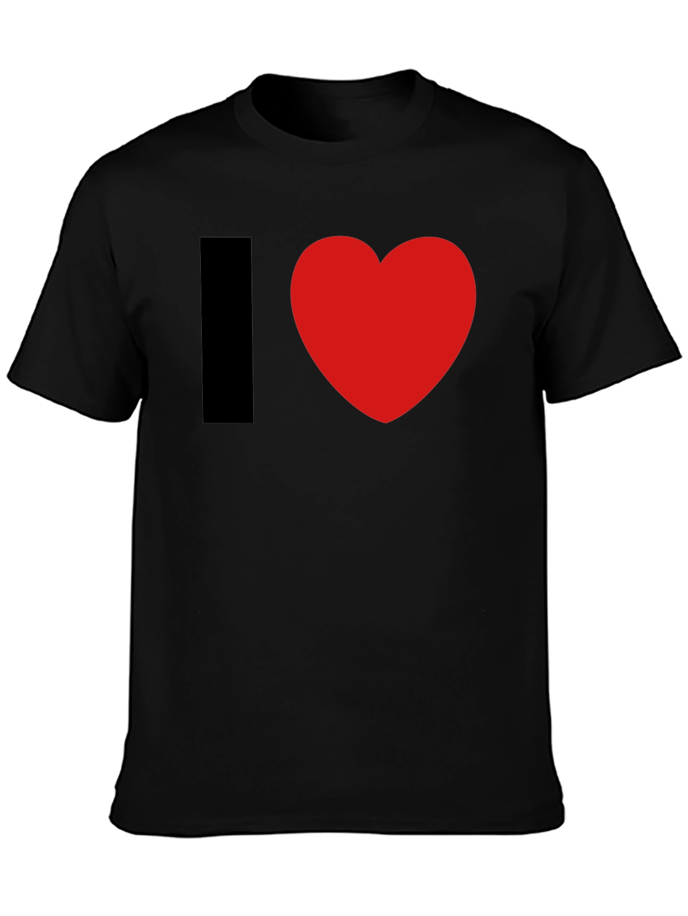 I Heart Graphic Tee - Black Cotton Blend T-Shirt