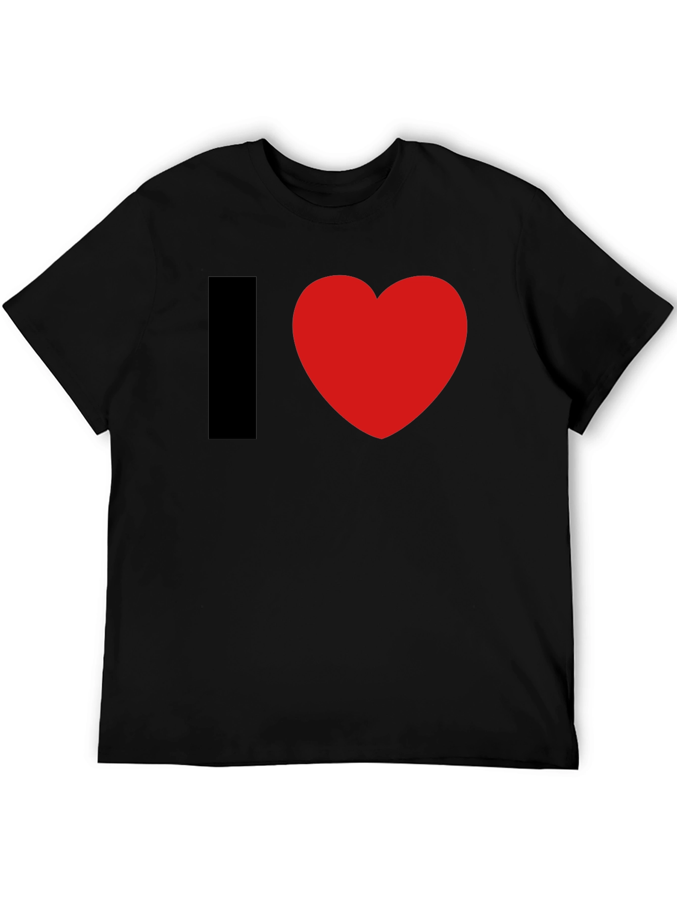 I Heart Graphic Tee - Black Cotton Blend T-Shirt