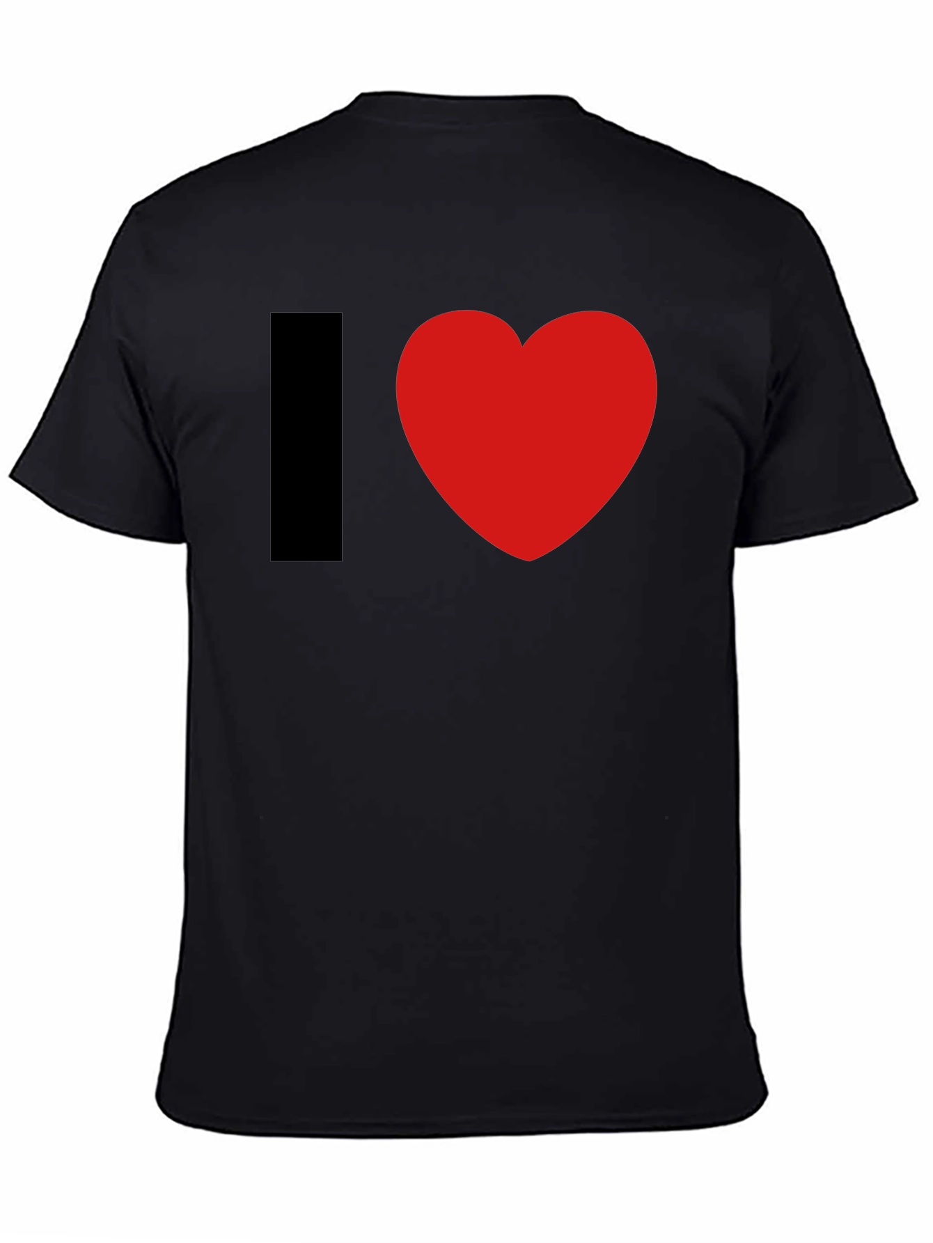 I Heart Graphic Tee - Black Cotton Blend T-Shirt