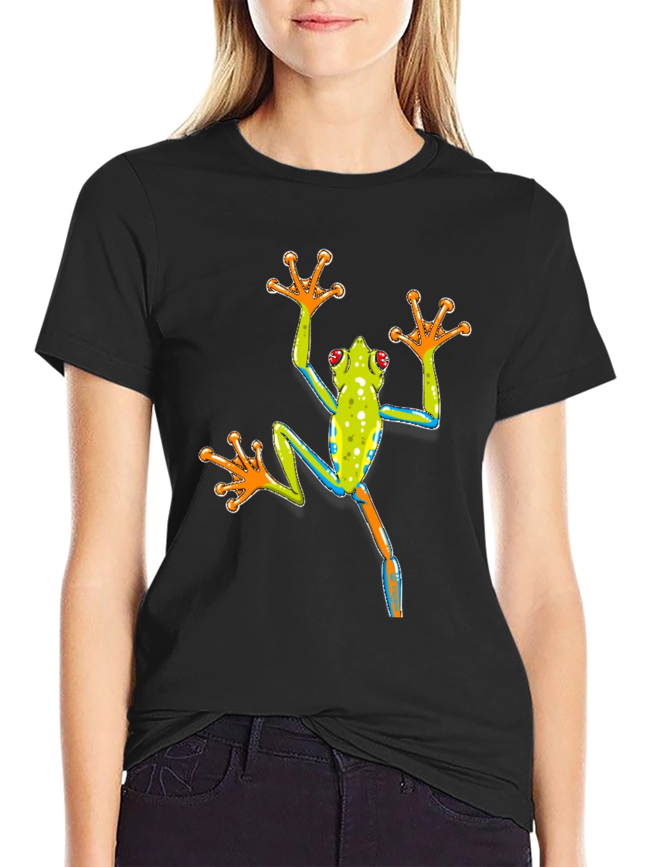 Frog Graphic Black T-Shirt - Novelty Tee
