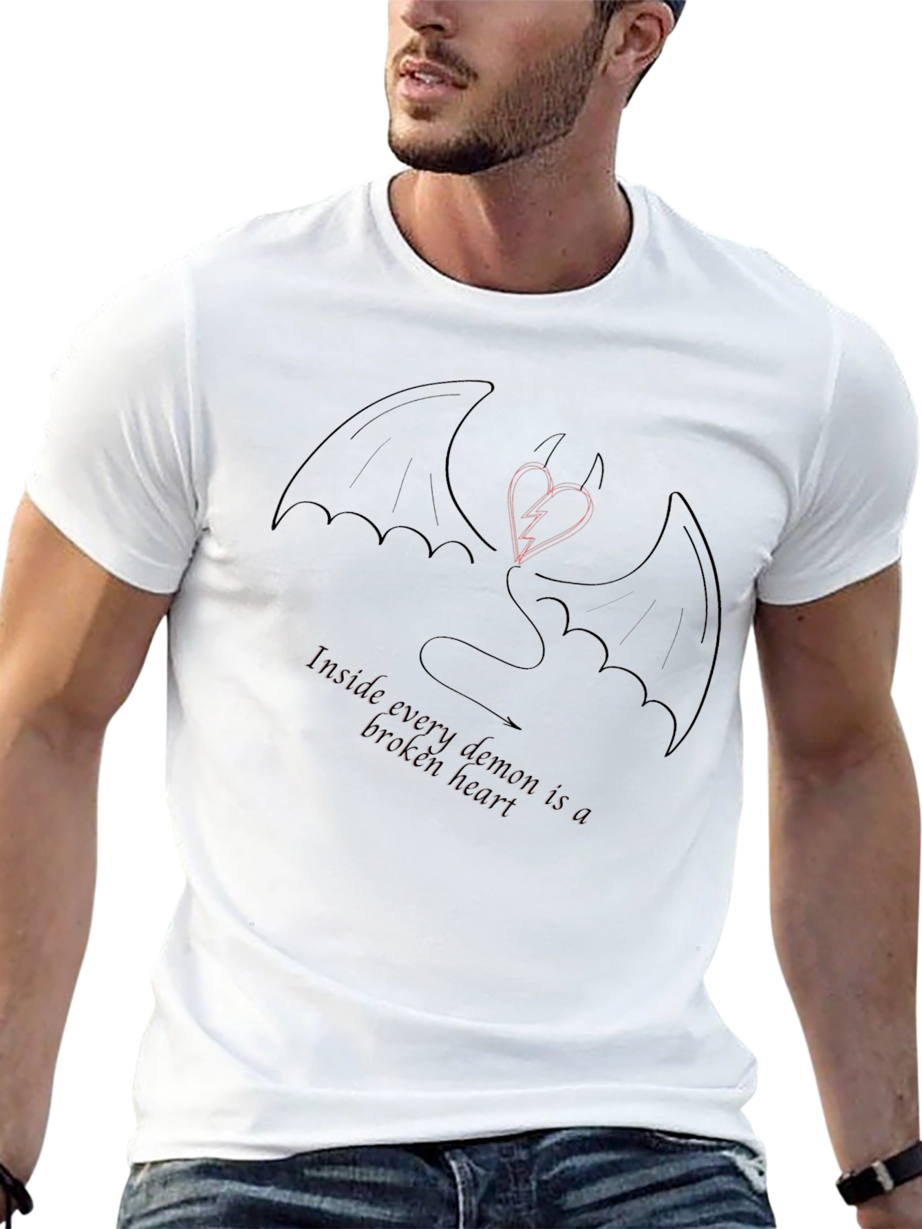 Demonic Heart Graphic Tee - Stylish Statement Shirt