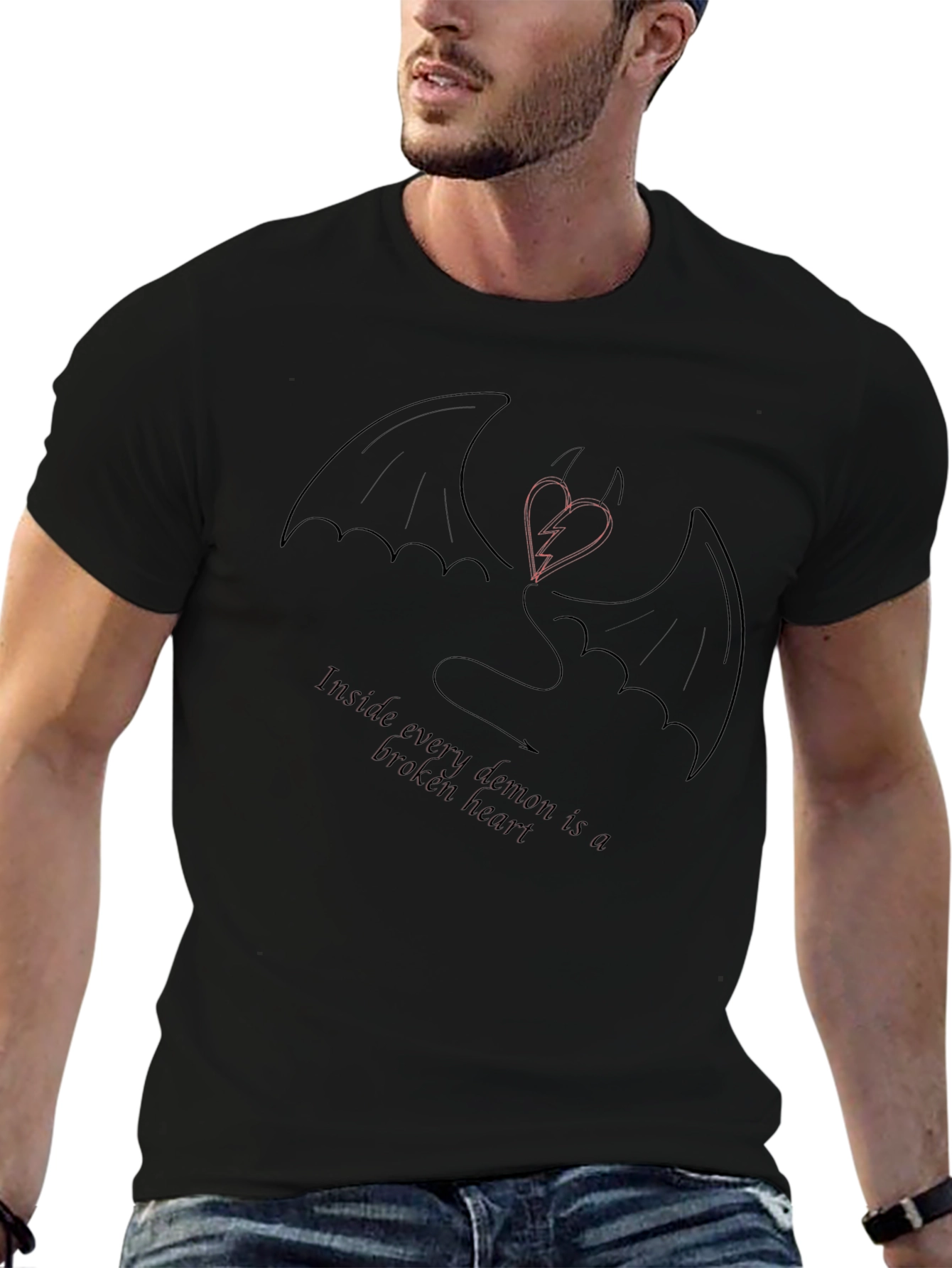Demonic Heart Graphic Tee - Stylish Statement Shirt