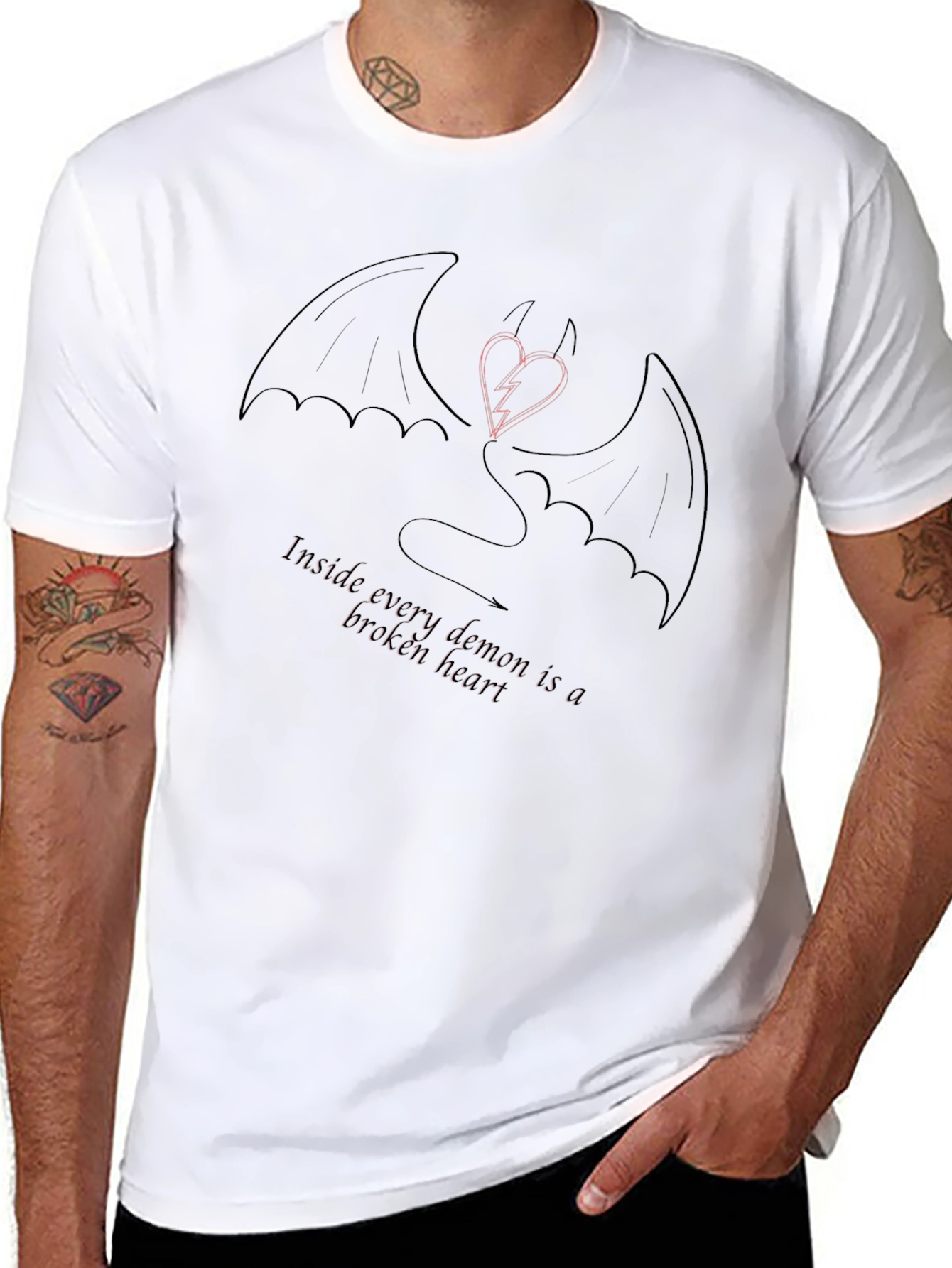 Demonic Heart Graphic Tee - Stylish Statement Shirt