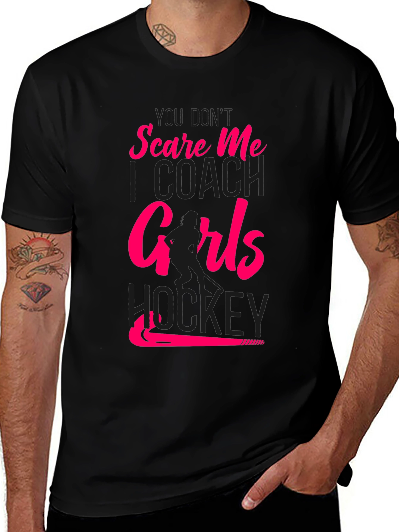 Girls Hockey Coach T-Shirt - Dont Scare Me!