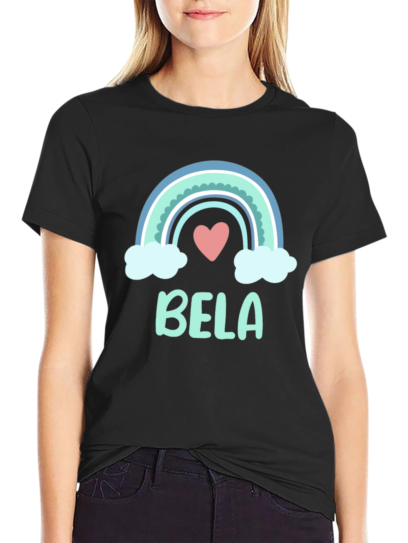 Cute Bela Rainbow Personalized T-Shirt