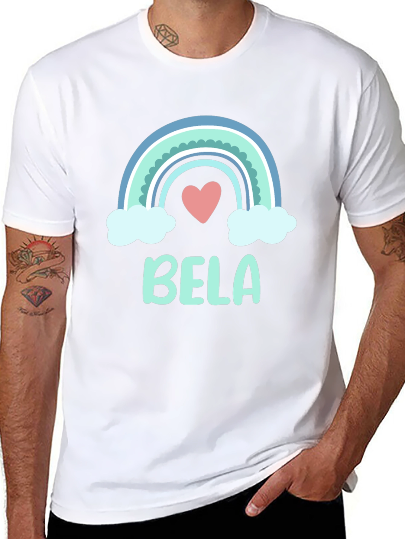Cute Bela Rainbow Personalized T-Shirt