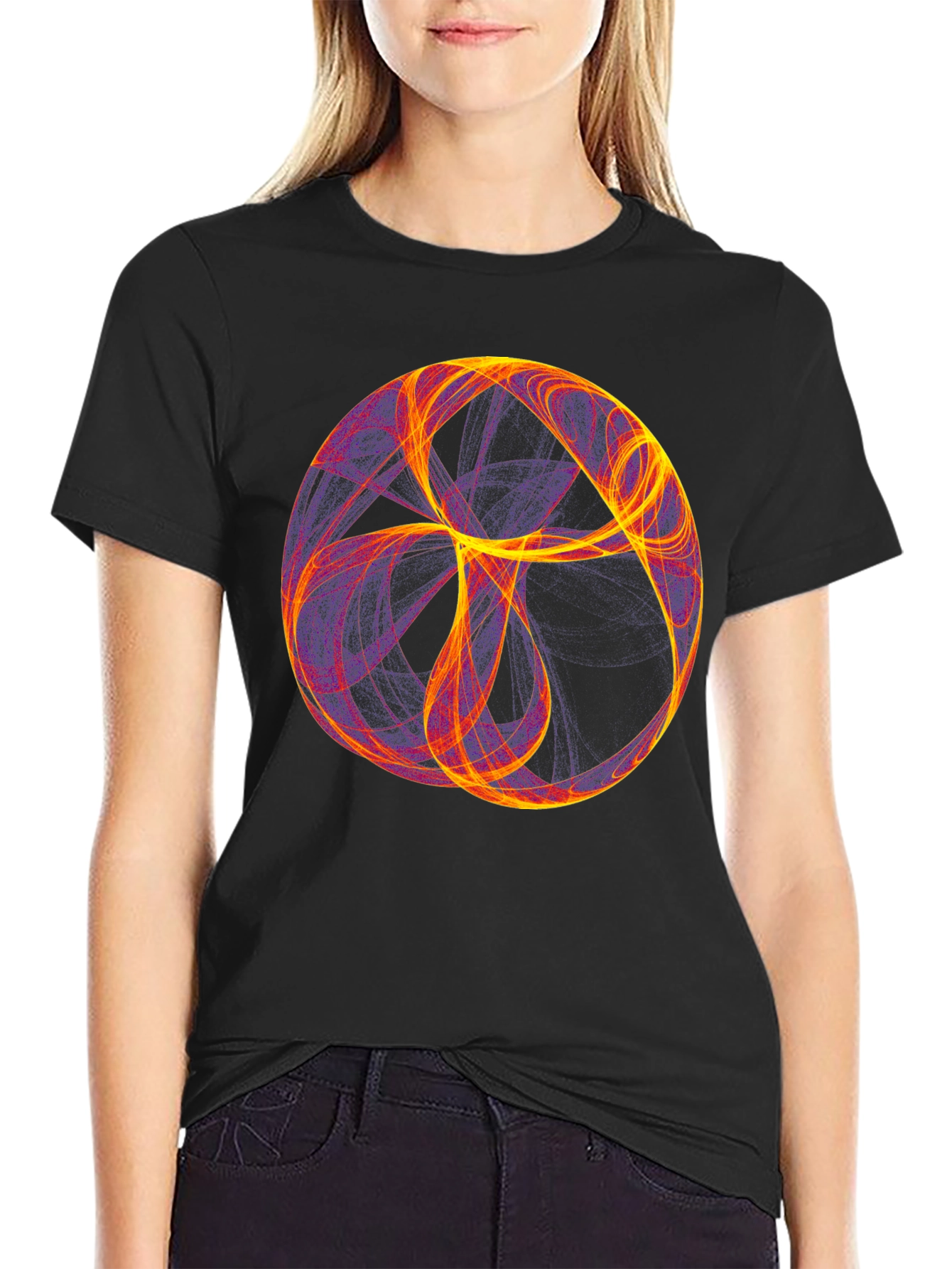 Abstract Orb Graphic Black T-Shirt