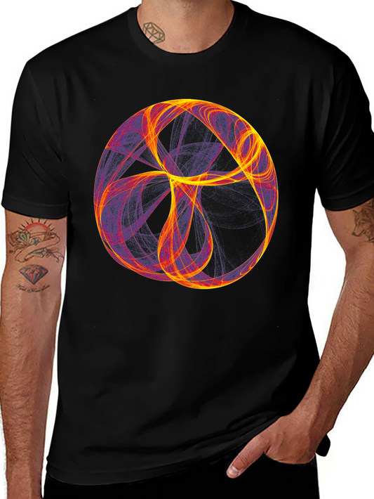 Abstract Orb Graphic Black T-Shirt