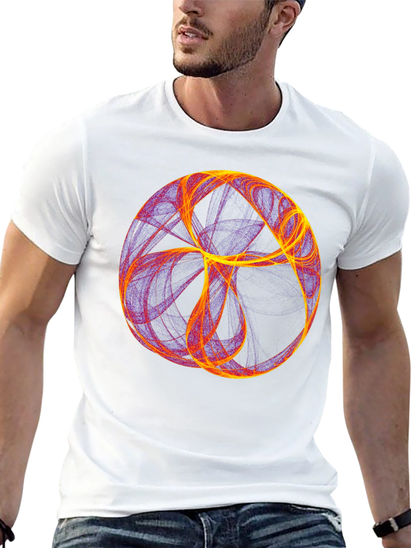 Abstract Orb Graphic Black T-Shirt