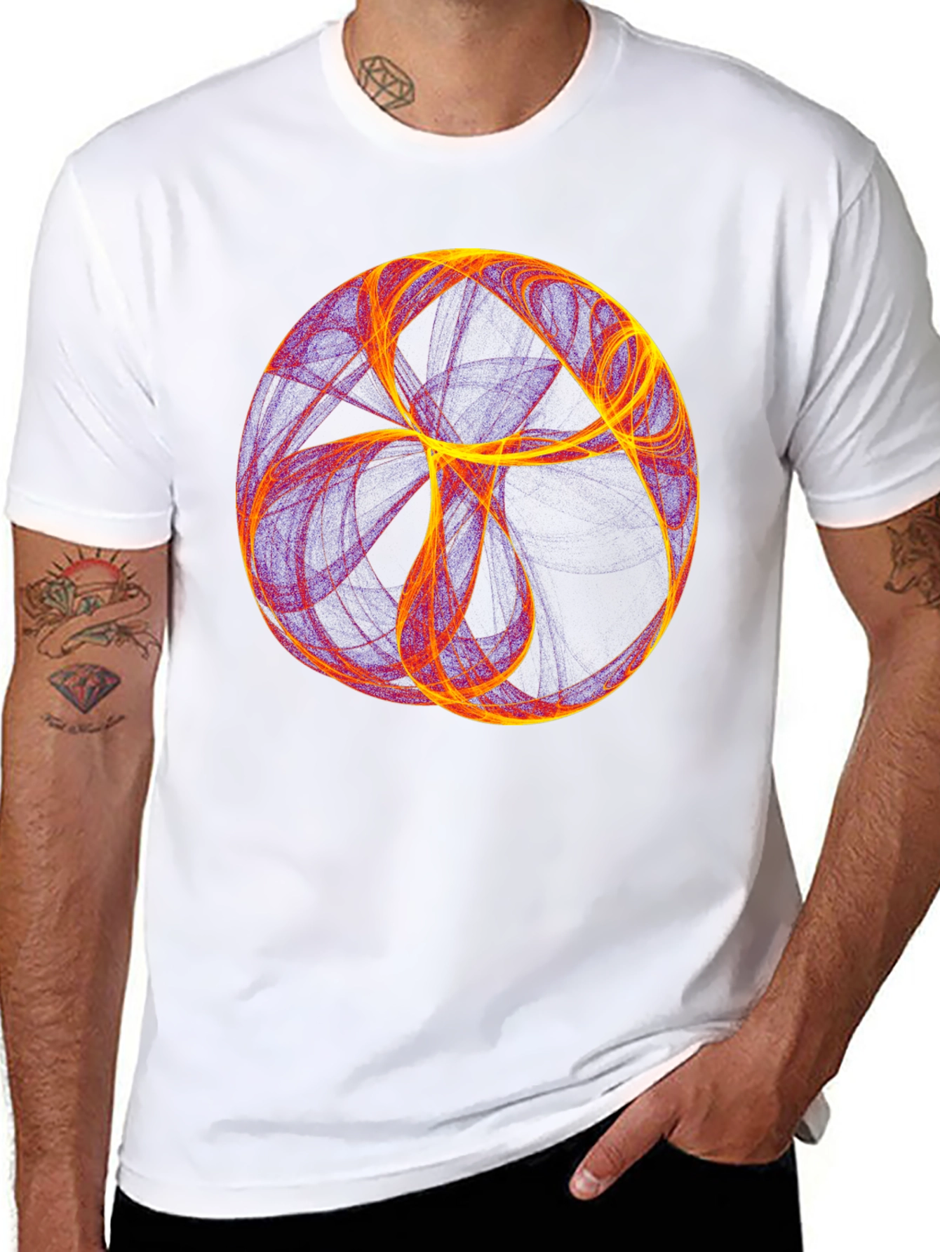 Abstract Orb Graphic Black T-Shirt
