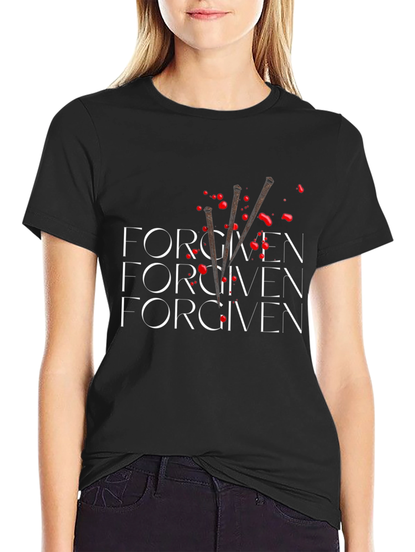 Forgiven Graphic Tee - Black Cotton Blend