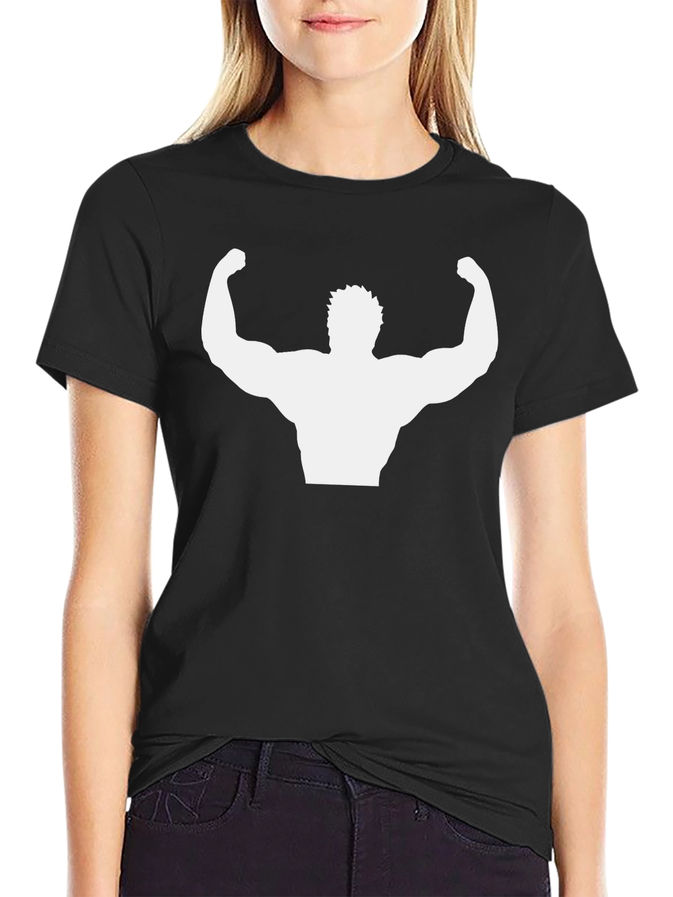Muscle Man Graphic Tee - Black Cotton Comfort