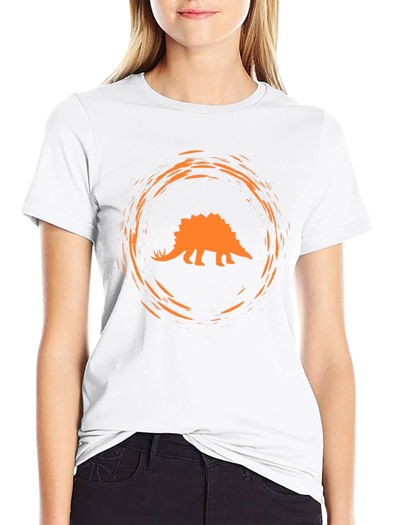 Dino Circle Tee - Black Cotton Comfort