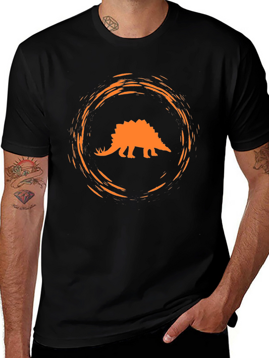 Dino Circle Tee - Black Cotton Comfort