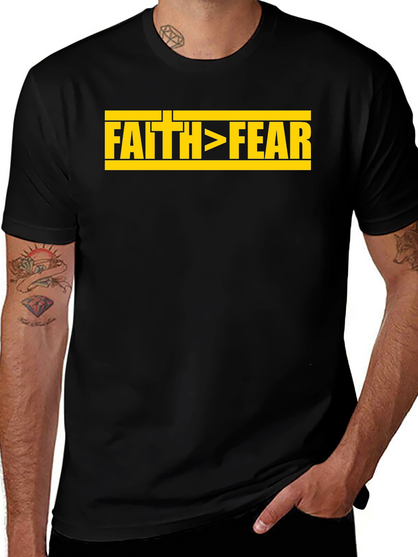 Faith Over Fear Graphic T-Shirt - Christian Inspired Design
