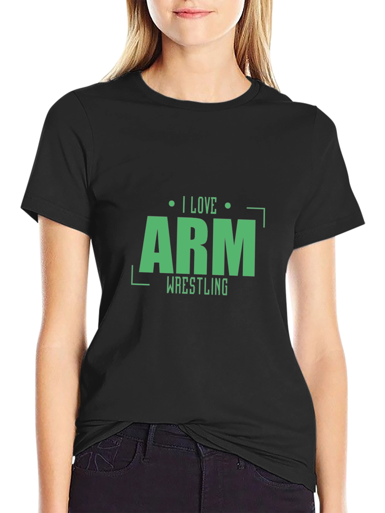 I Love Arm Wrestling T-Shirt - Black Stylish Design