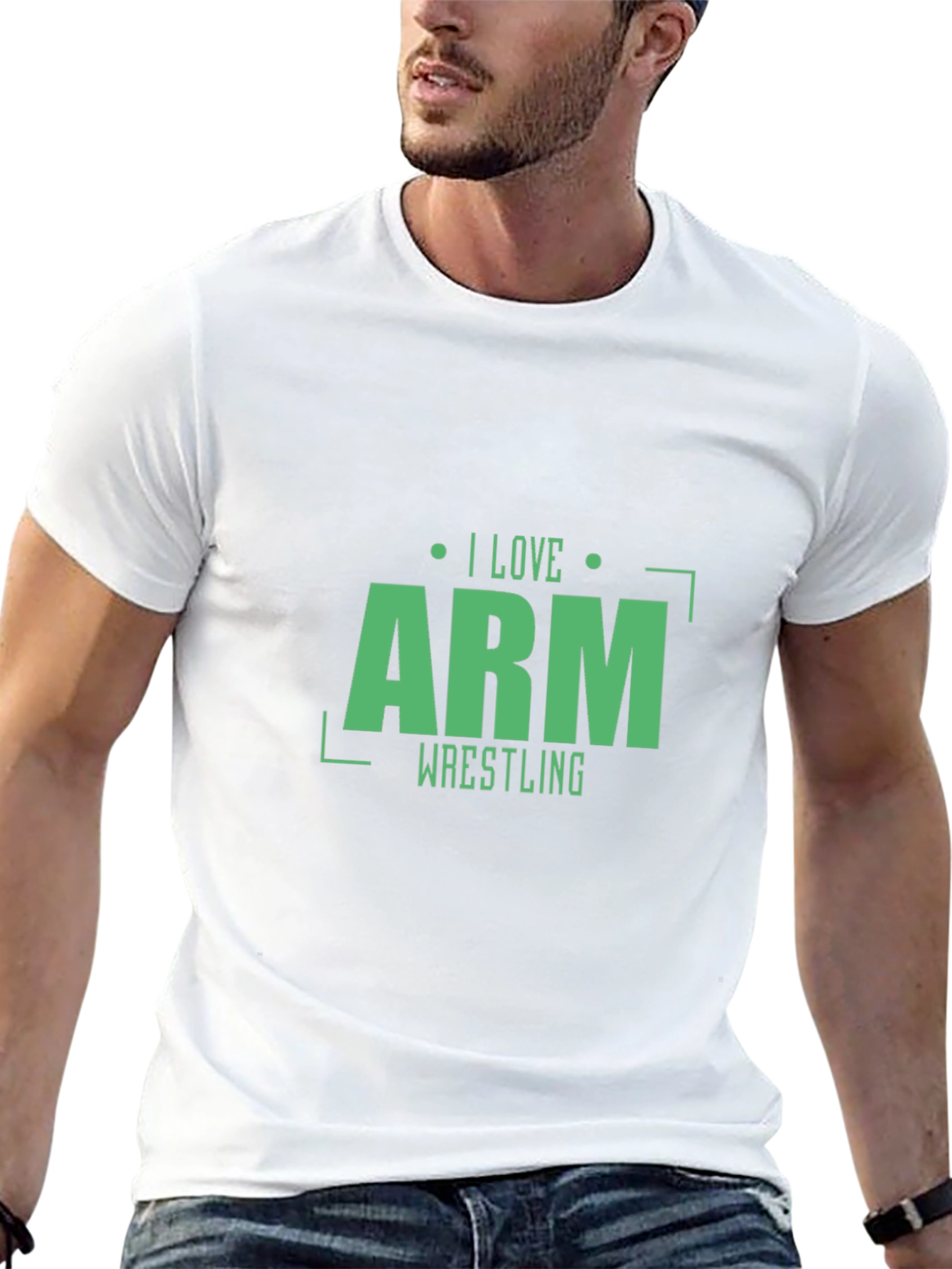 I Love Arm Wrestling T-Shirt - Black Stylish Design