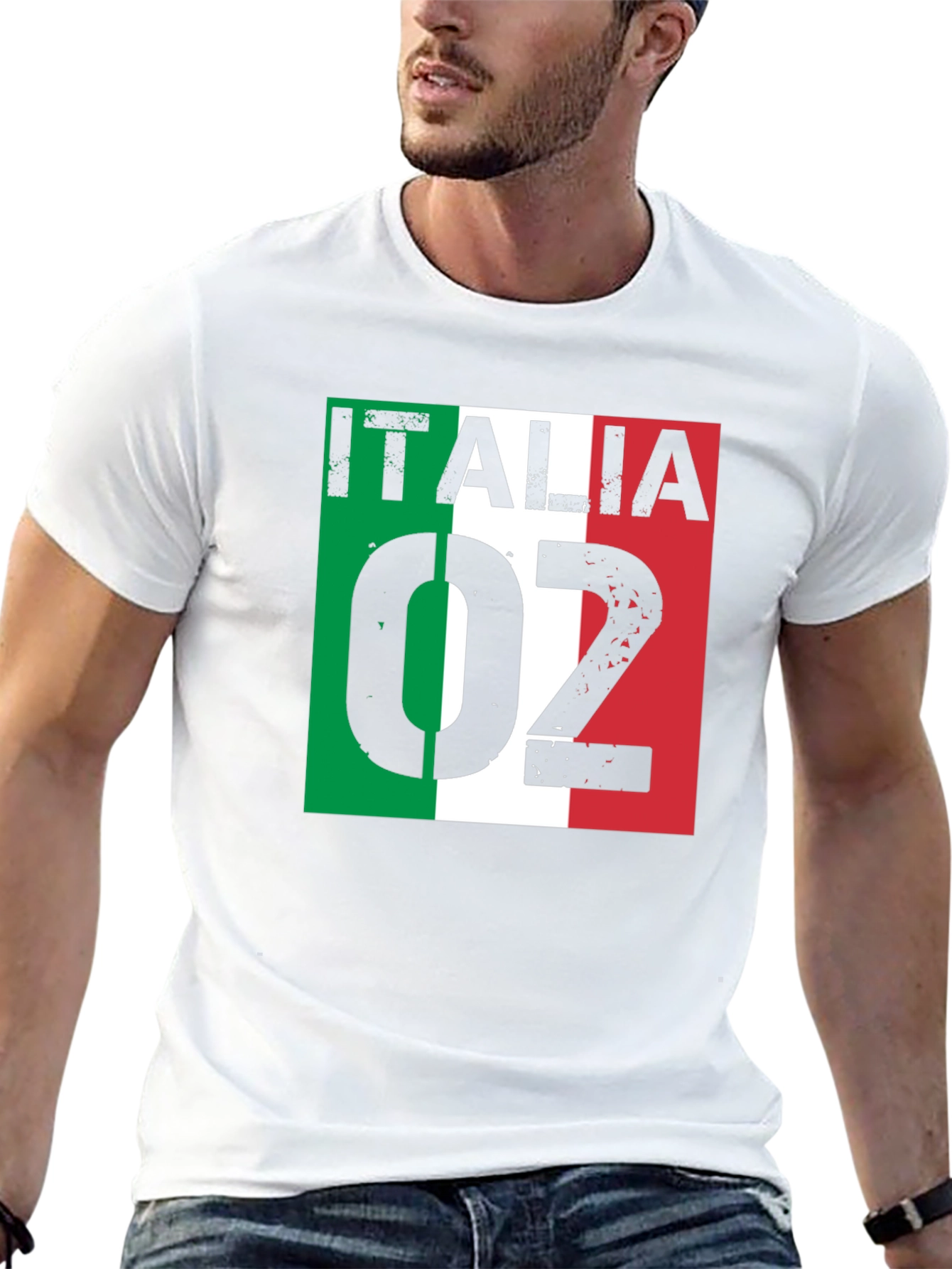 Italia 02 T-Shirt Black Italy Flag Design
