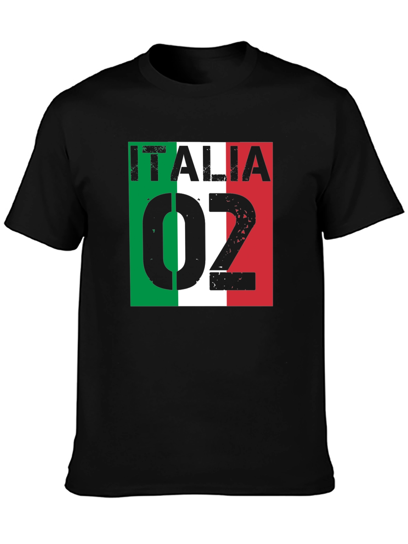 Italia 02 T-Shirt Black Italy Flag Design