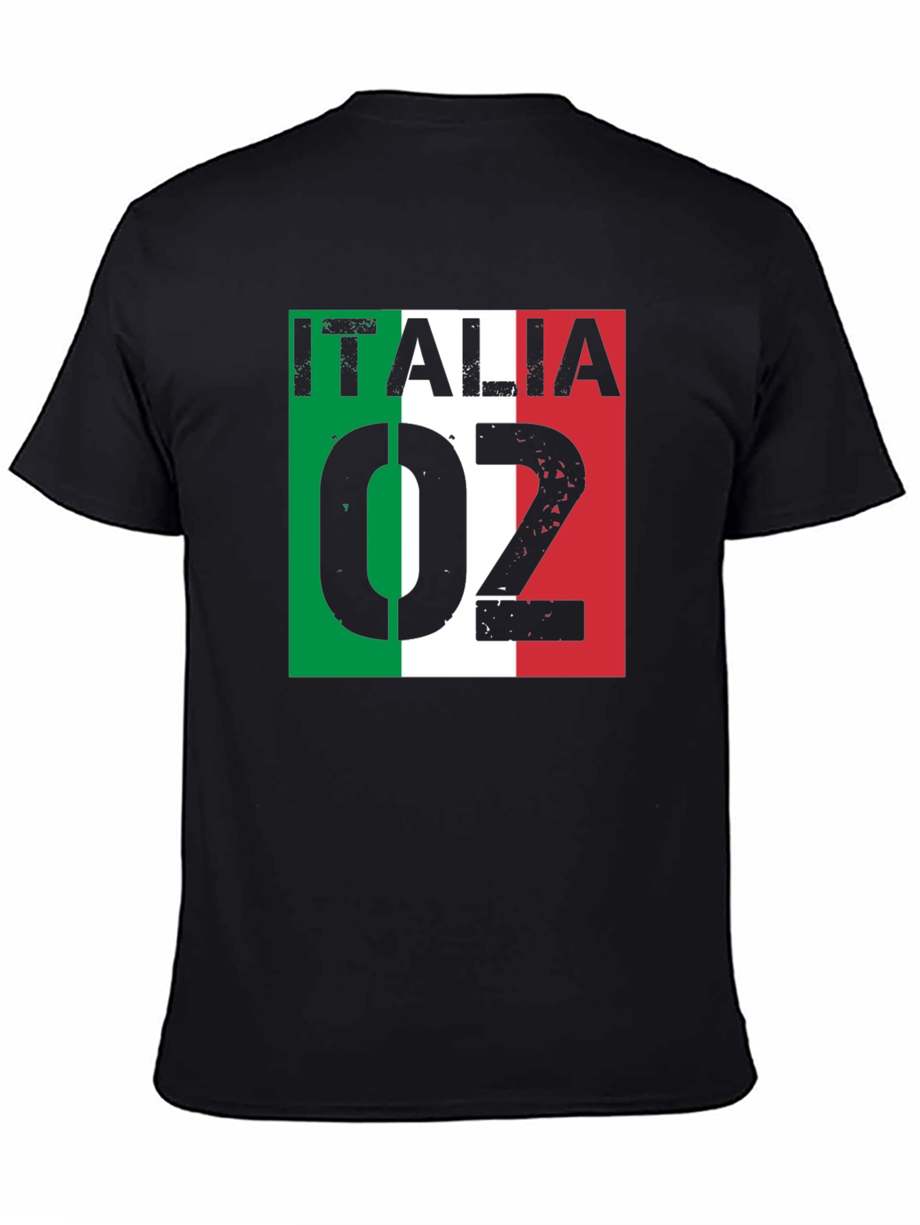 Italia 02 T-Shirt Black Italy Flag Design