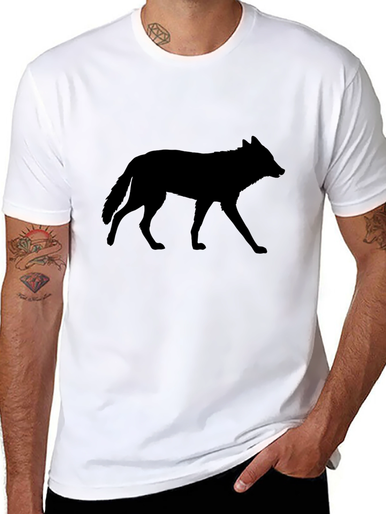Wolf Silhouette Black T-Shirt