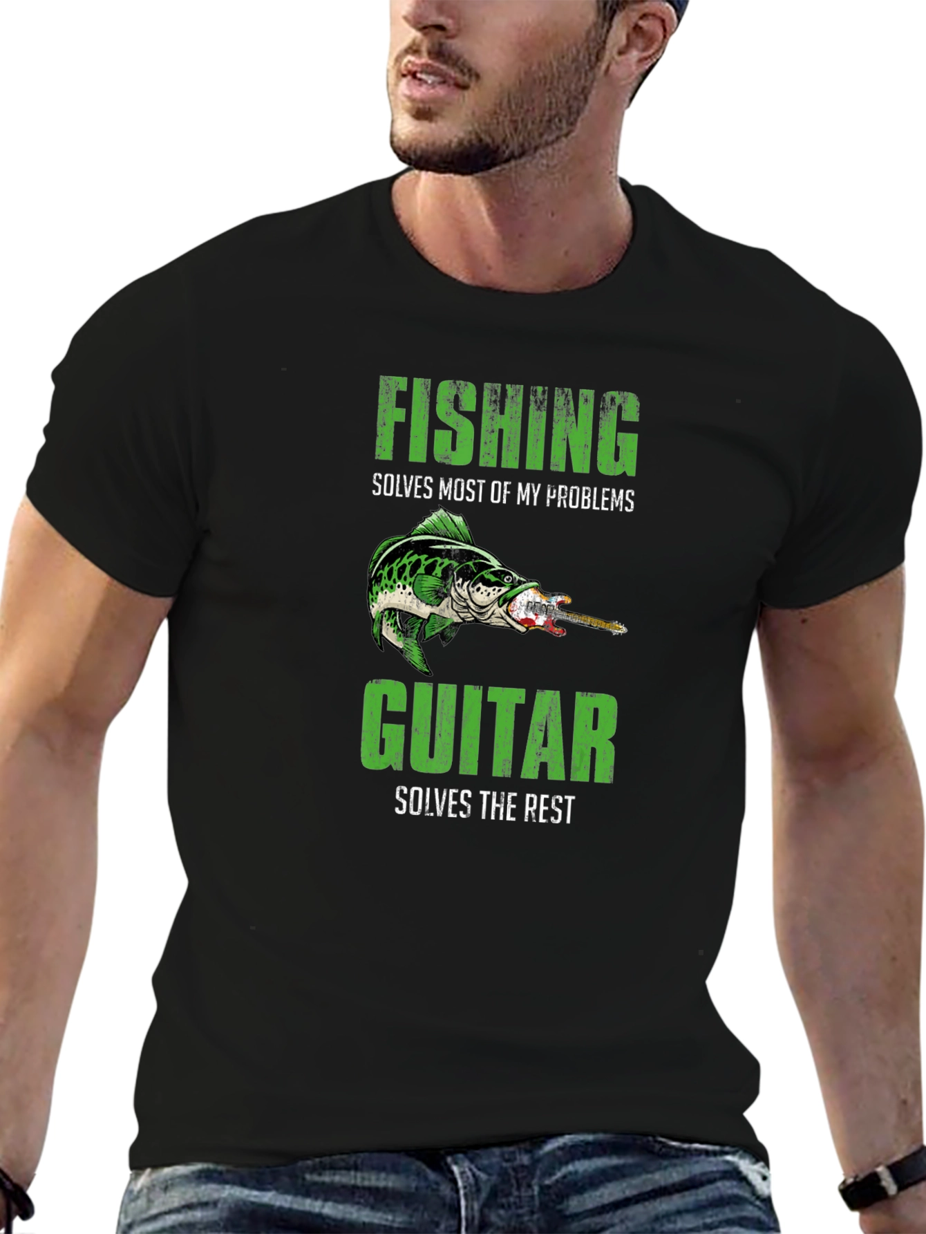 Fishing & Guitar Solve My Problems T-Shirt