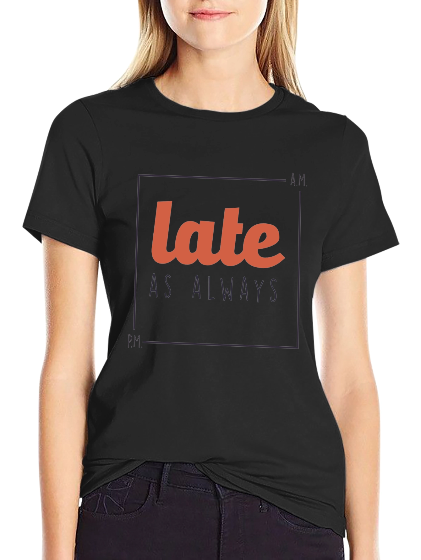 Late As Always Graphic Tee - Black T-Shirt