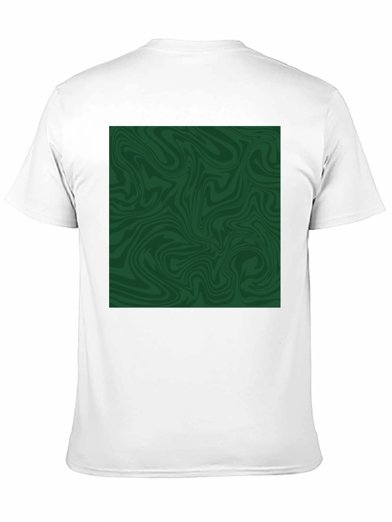 Abstract Green Swirl Graphic Tee - Black
