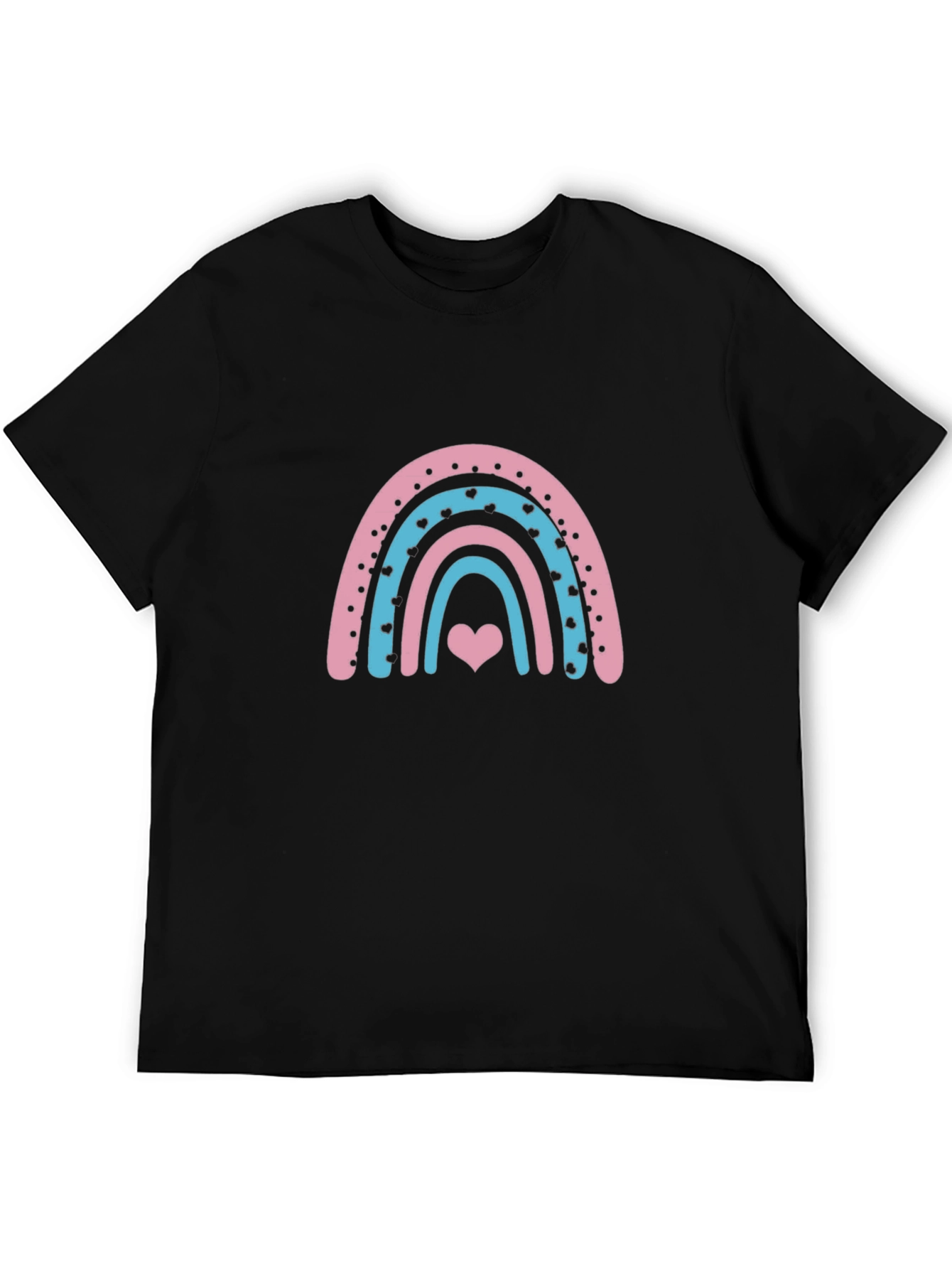 Rainbow Heart Graphic Tee - Black