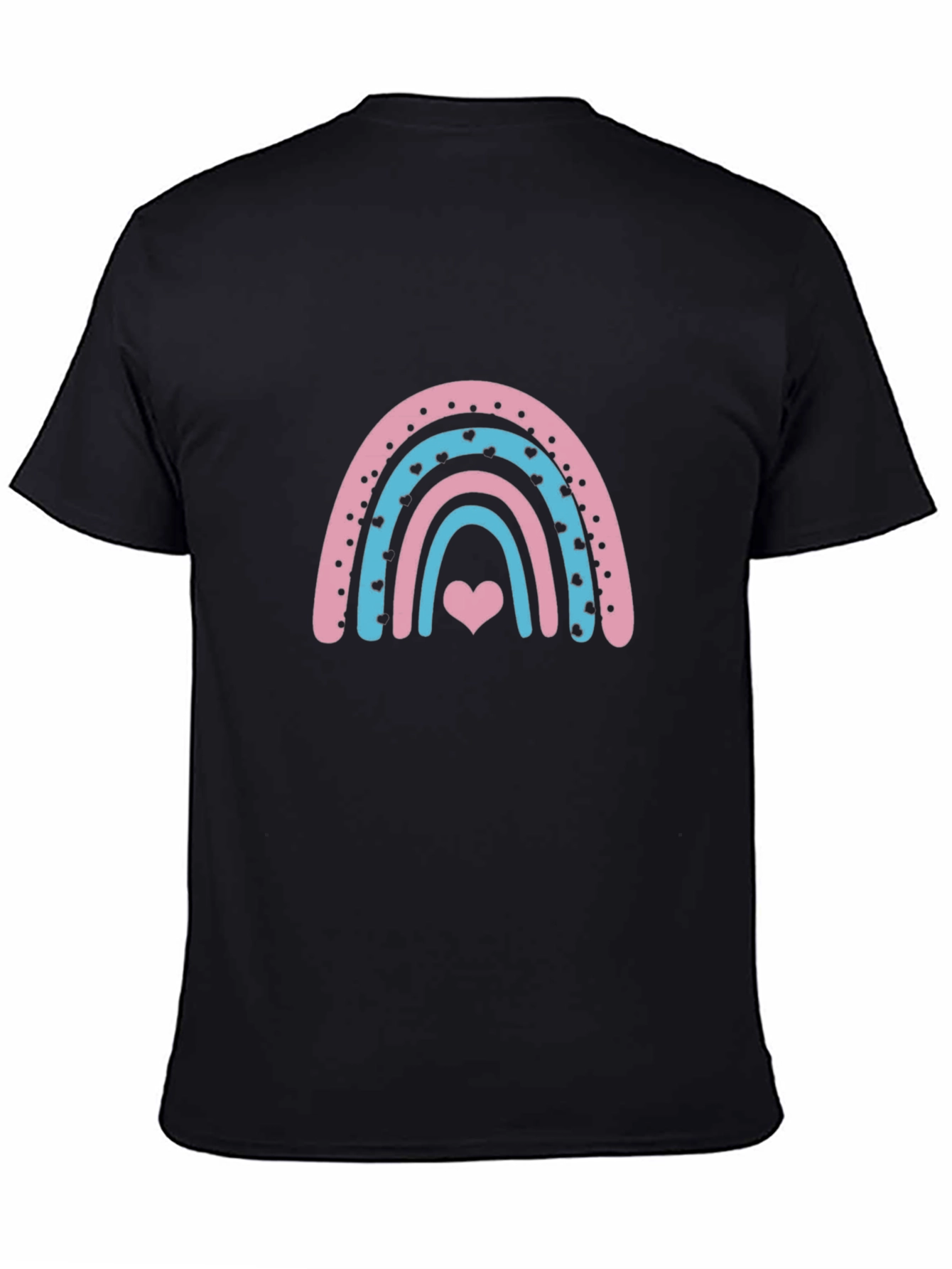 Rainbow Heart Graphic Tee - Black