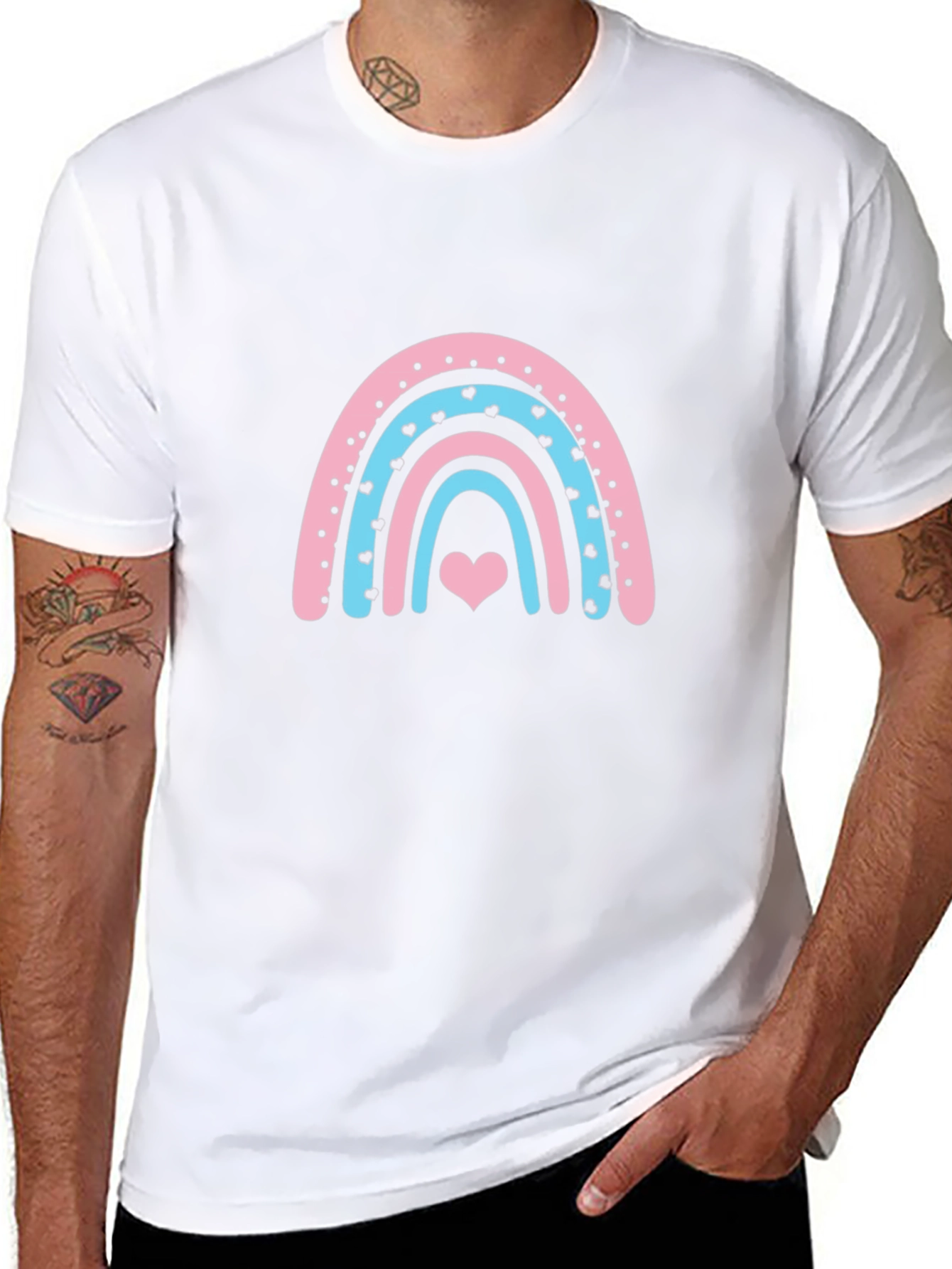 Rainbow Heart Graphic Tee - Black