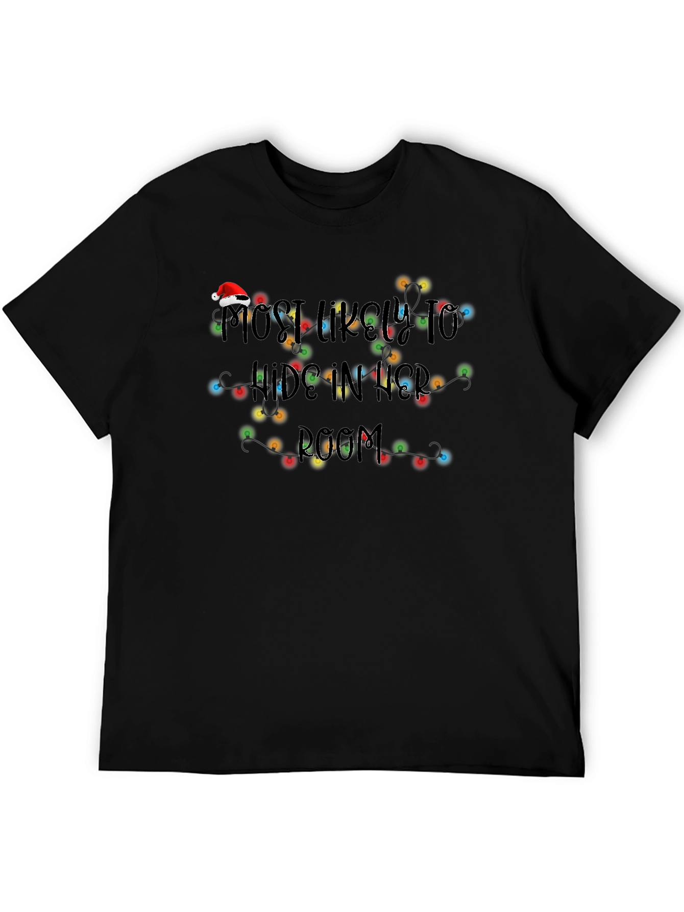 Hide in Her Room Christmas Lights Tee