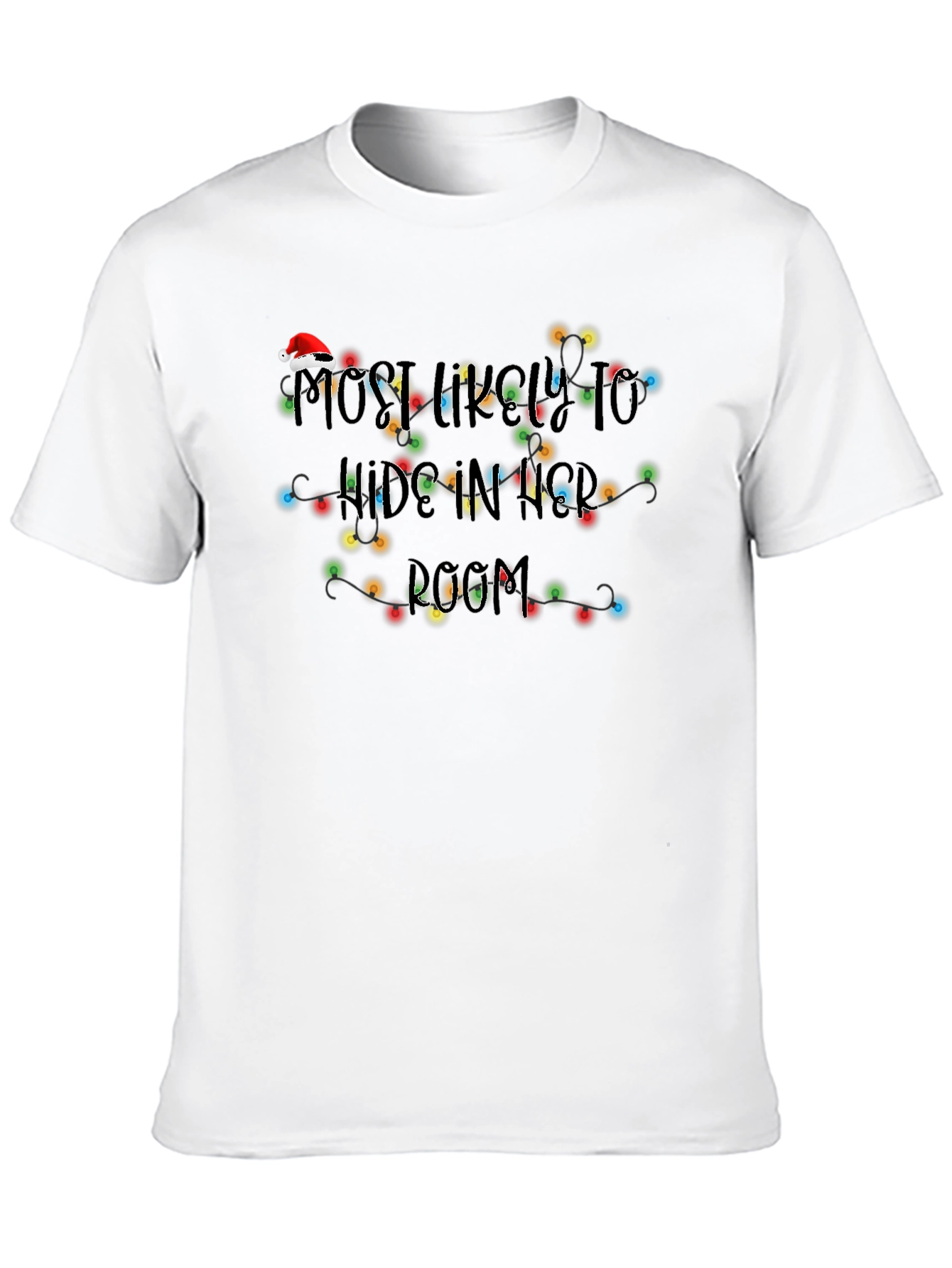 Hide in Her Room Christmas Lights Tee