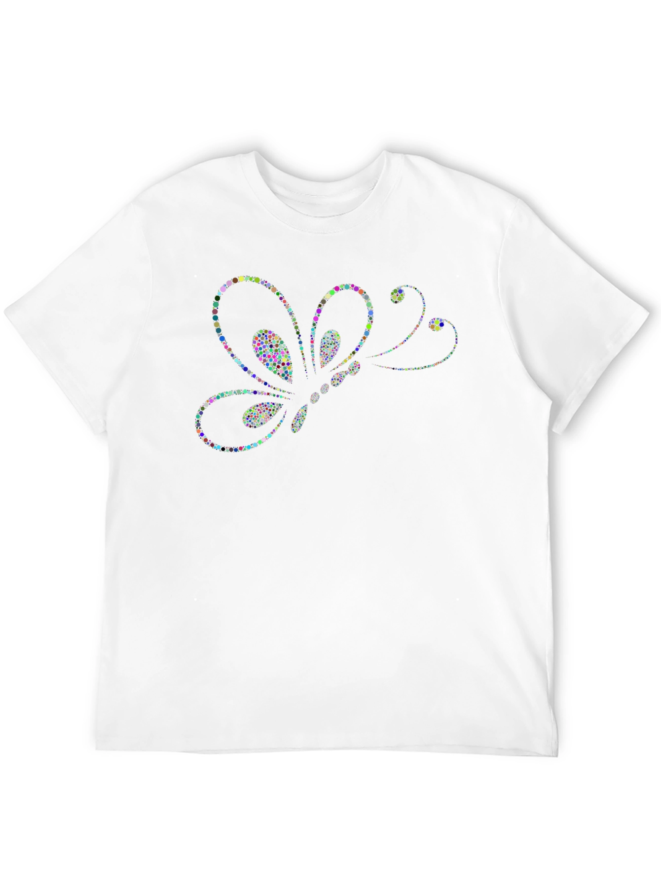 Butterfly Dot Art Black T-Shirt