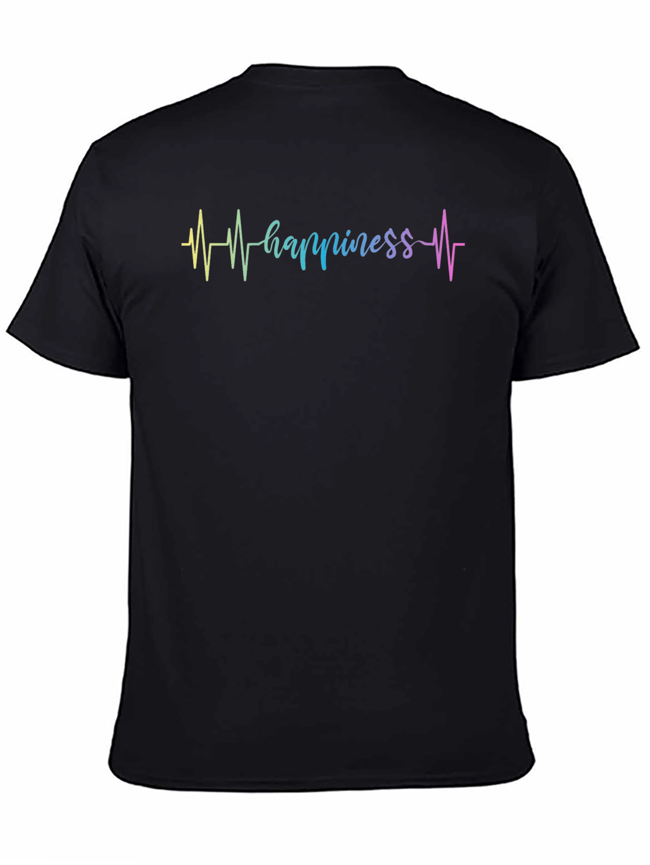 Happiness Heartbeat Graphic Tee - Black