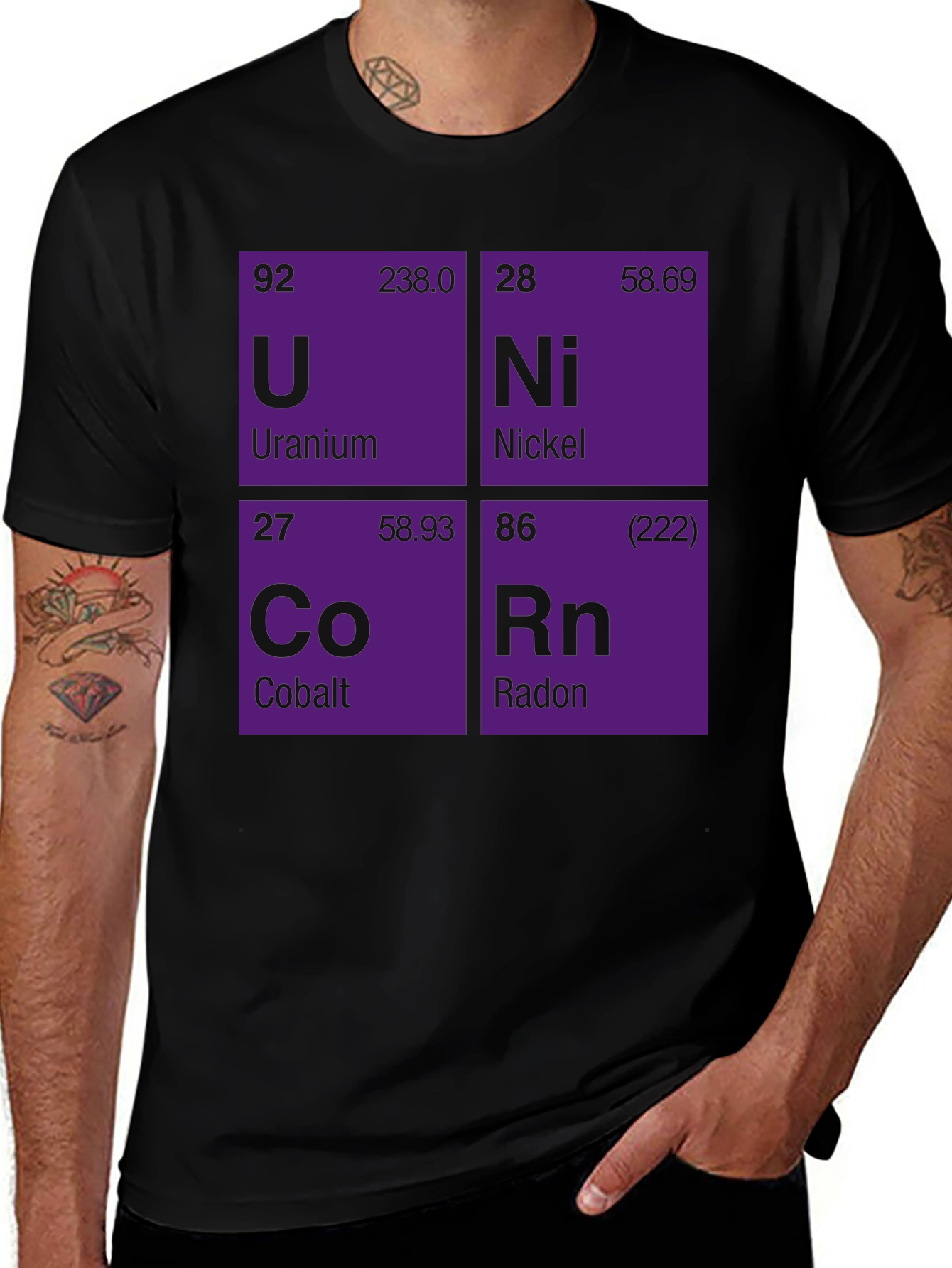 Unicorn Elements Black Graphic T-Shirt