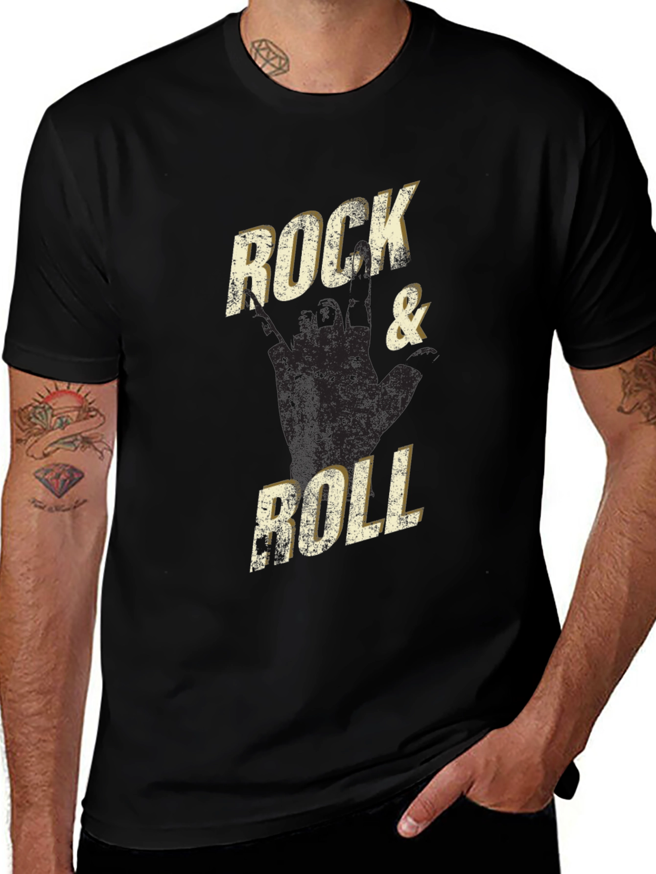 Rock & Roll Graphic Tee - Black