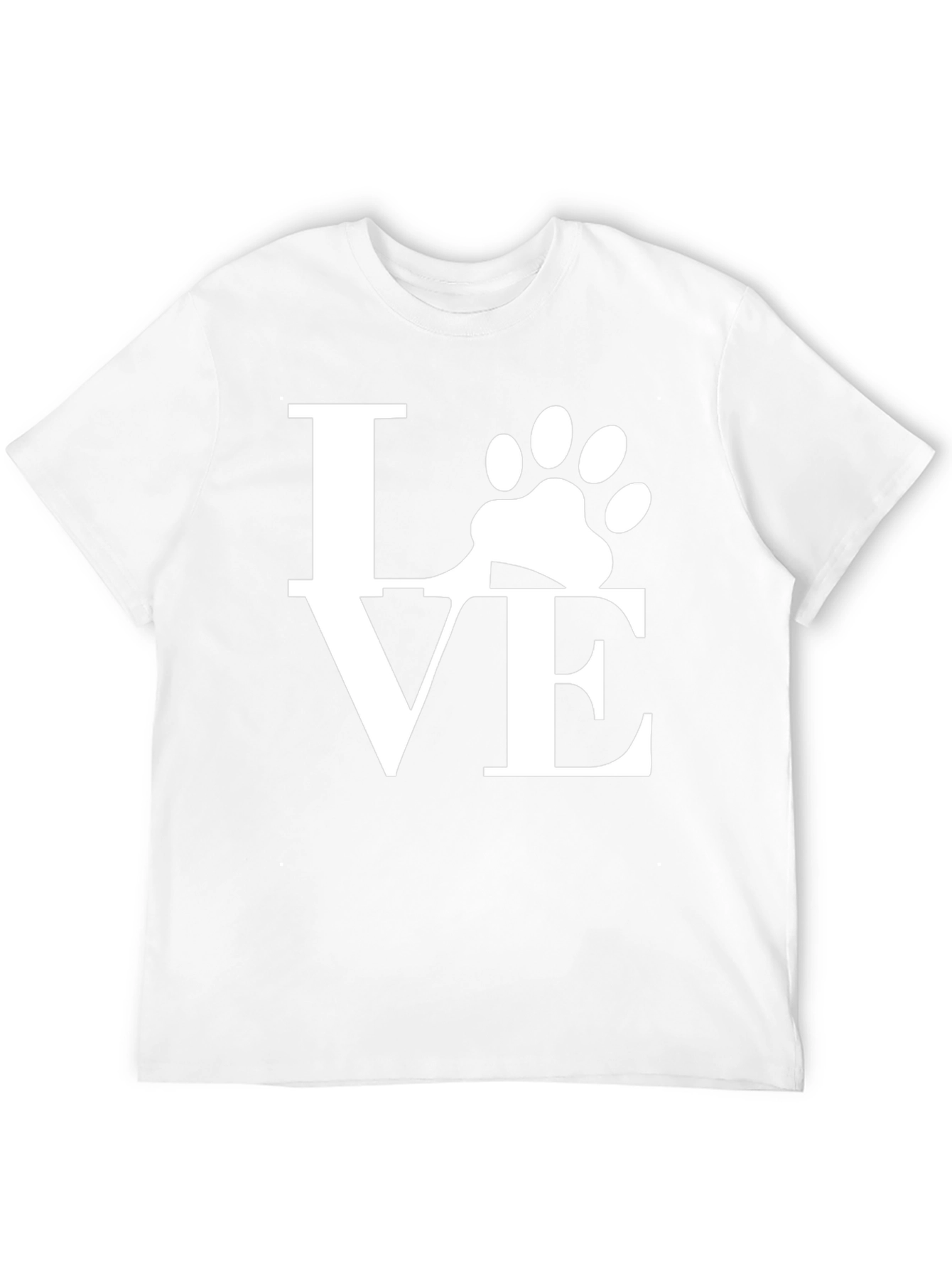 Love Paw Print Graphic T-Shirt - Black