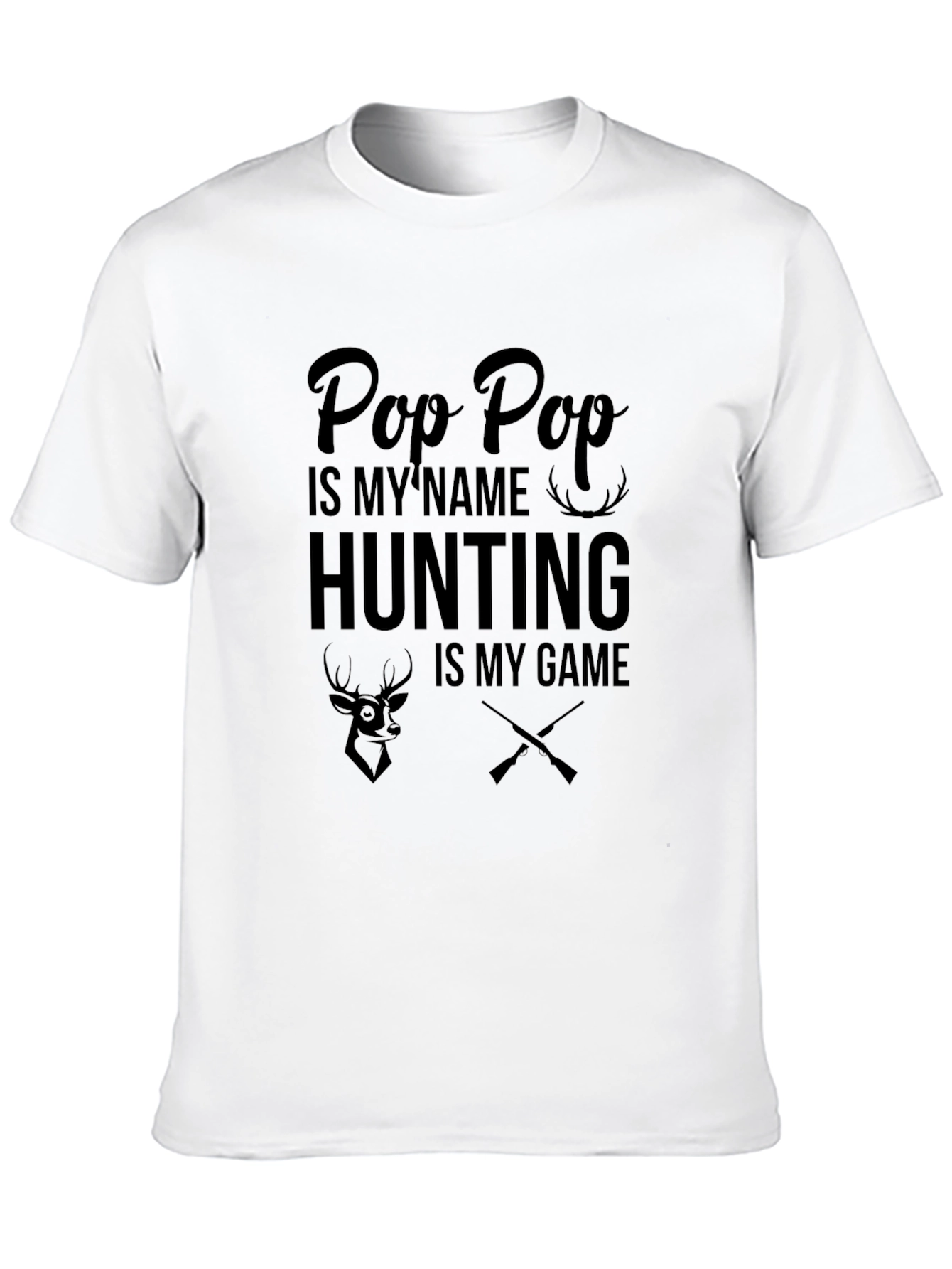 Pop Pop Hunting T-Shirt - Black Graphic Tee