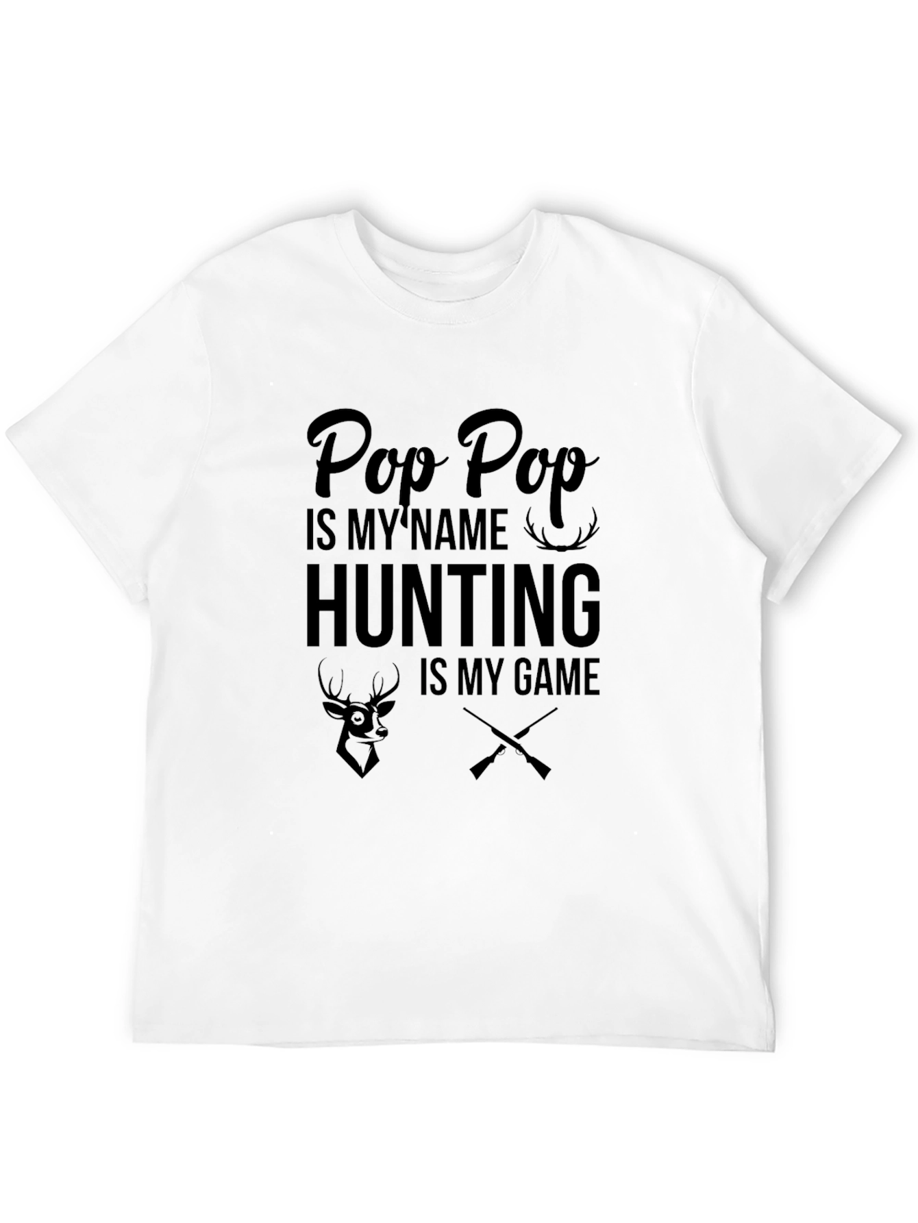 Pop Pop Hunting T-Shirt - Black Graphic Tee