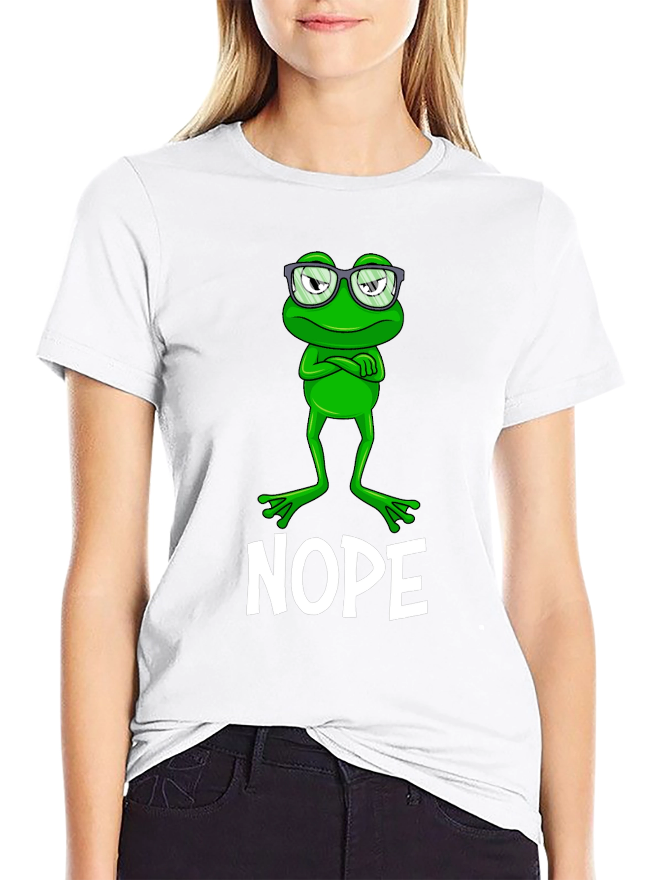 Nope Frog Graphic Tee - Funny Sarcastic T-Shirt