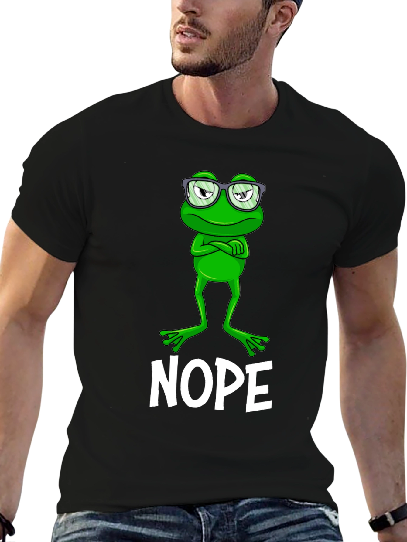 Nope Frog Graphic Tee - Funny Sarcastic T-Shirt